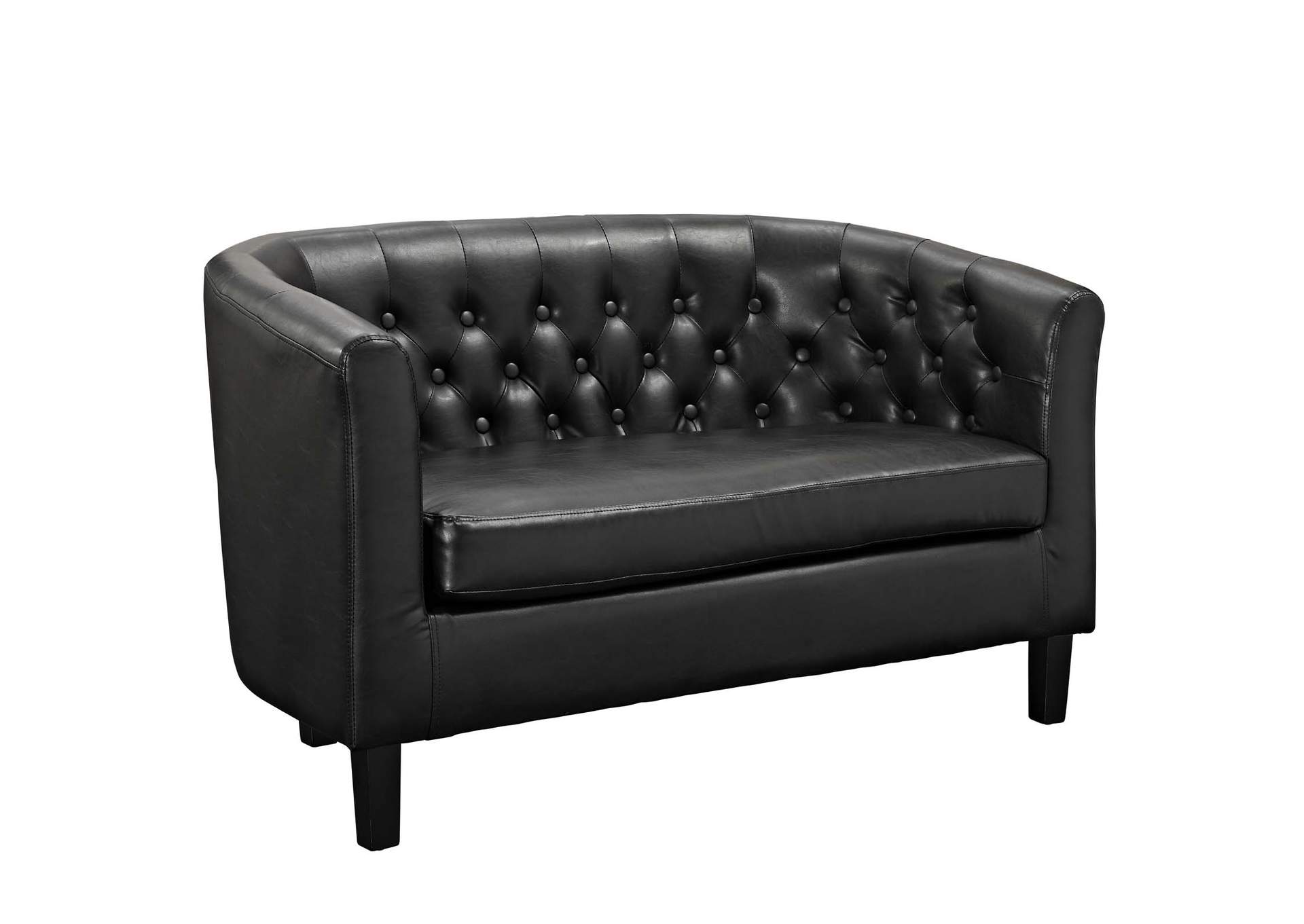 Black Prospect 3 Piece Upholstered Vinyl Set,Modway