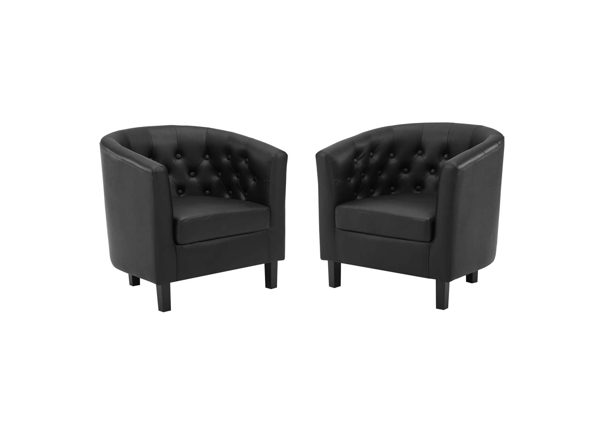 Black Prospect Upholstered Vinyl Arm Chair [Set of 2],Modway