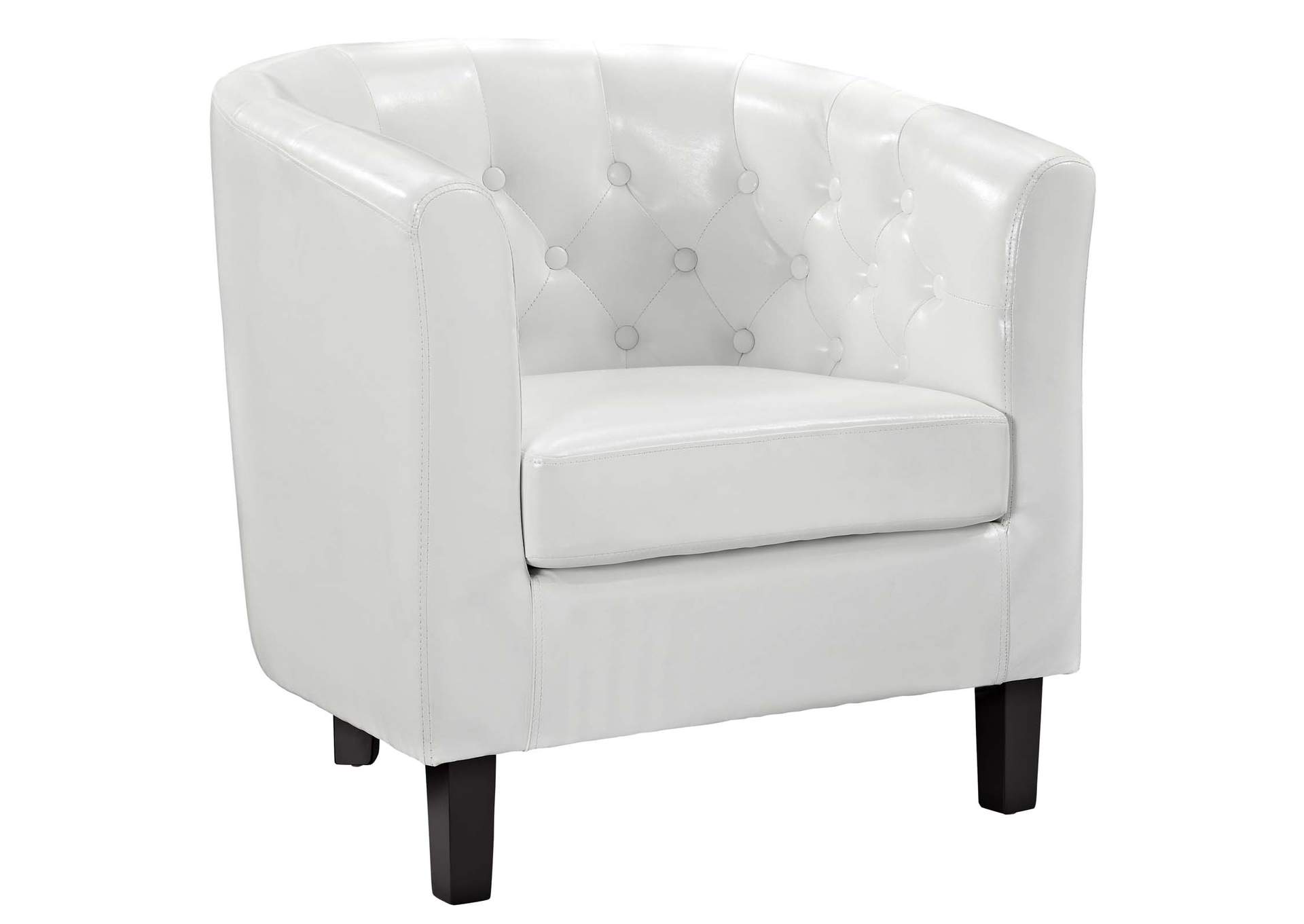 White Prospect Upholstered Vinyl Arm Chair [Set of 2],Modway