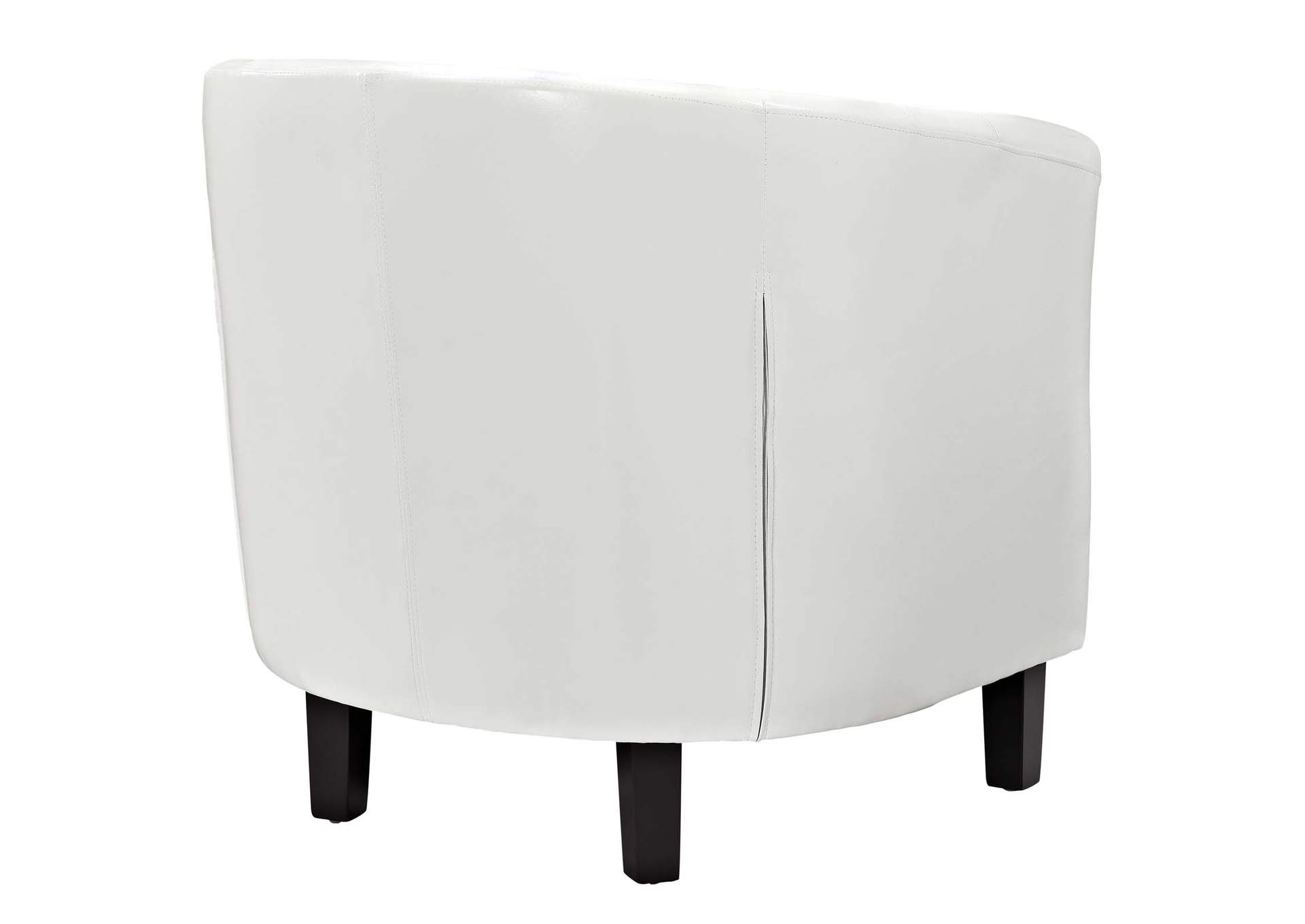 White Prospect Upholstered Vinyl Arm Chair [Set of 2],Modway