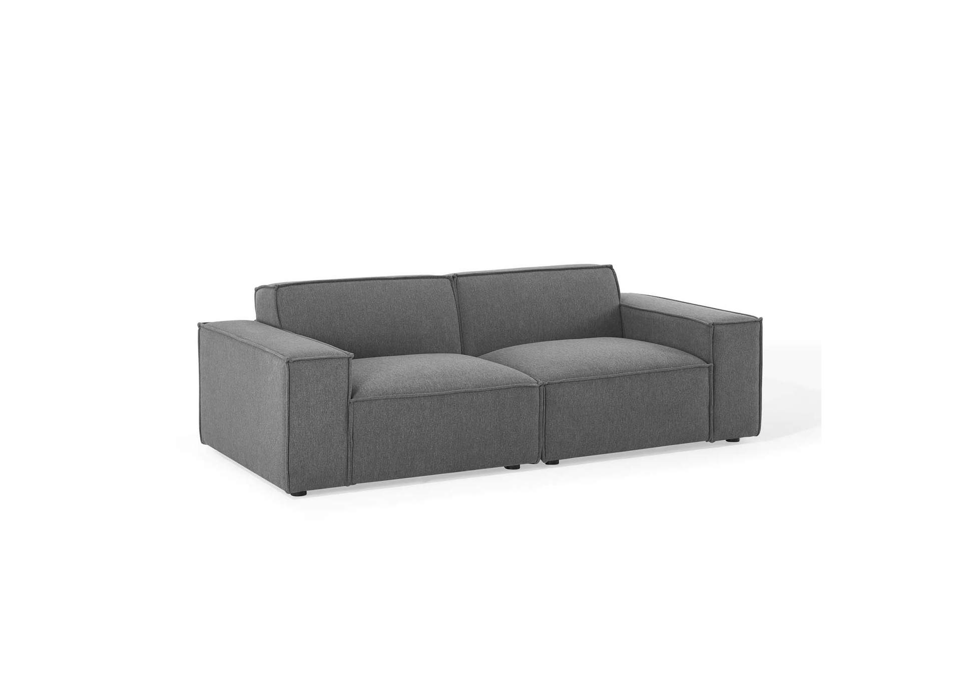 Charcoal Restore 2-Piece Sectional Sofa,Modway