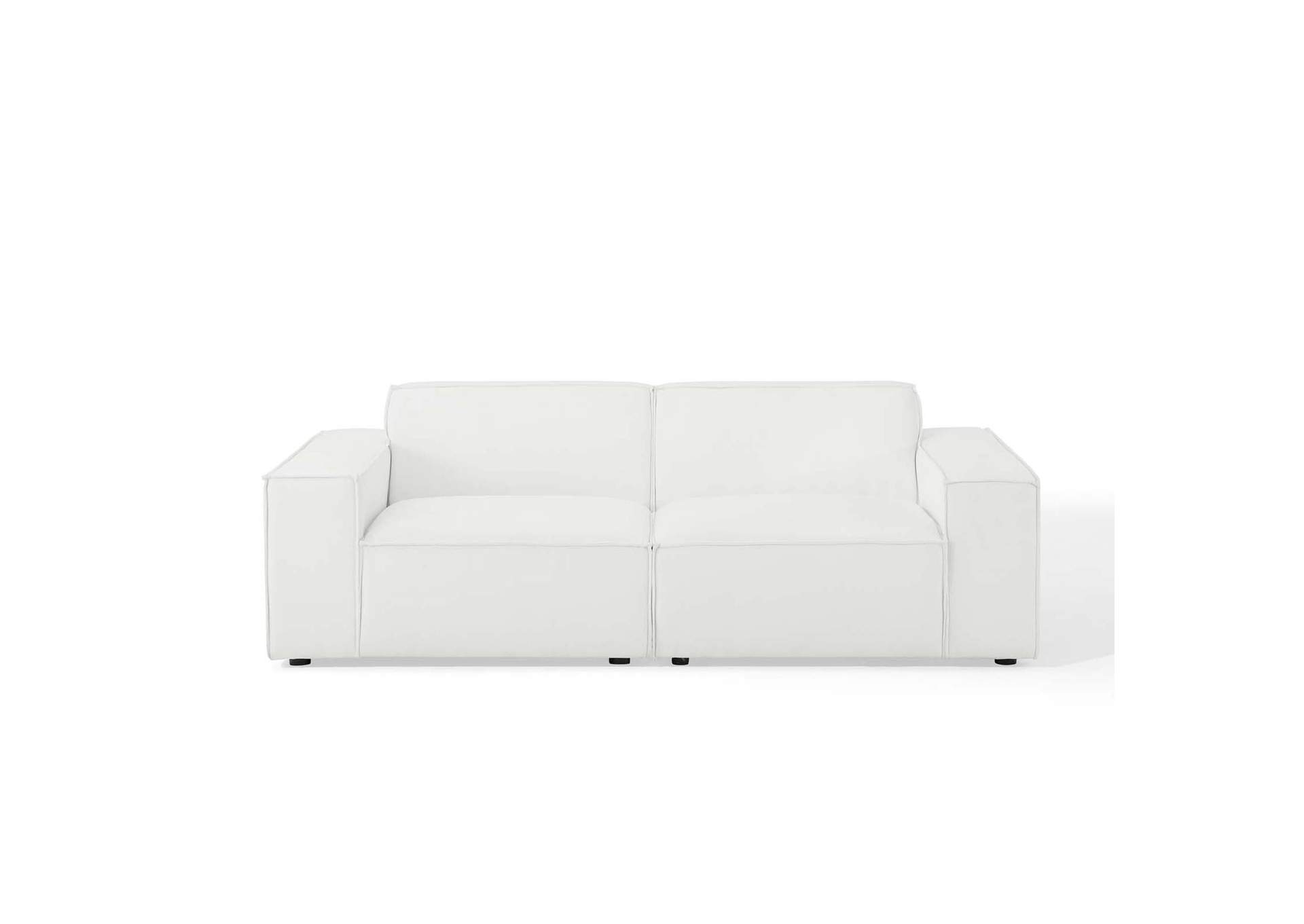 White Restore 2-Piece Sectional Sofa,Modway
