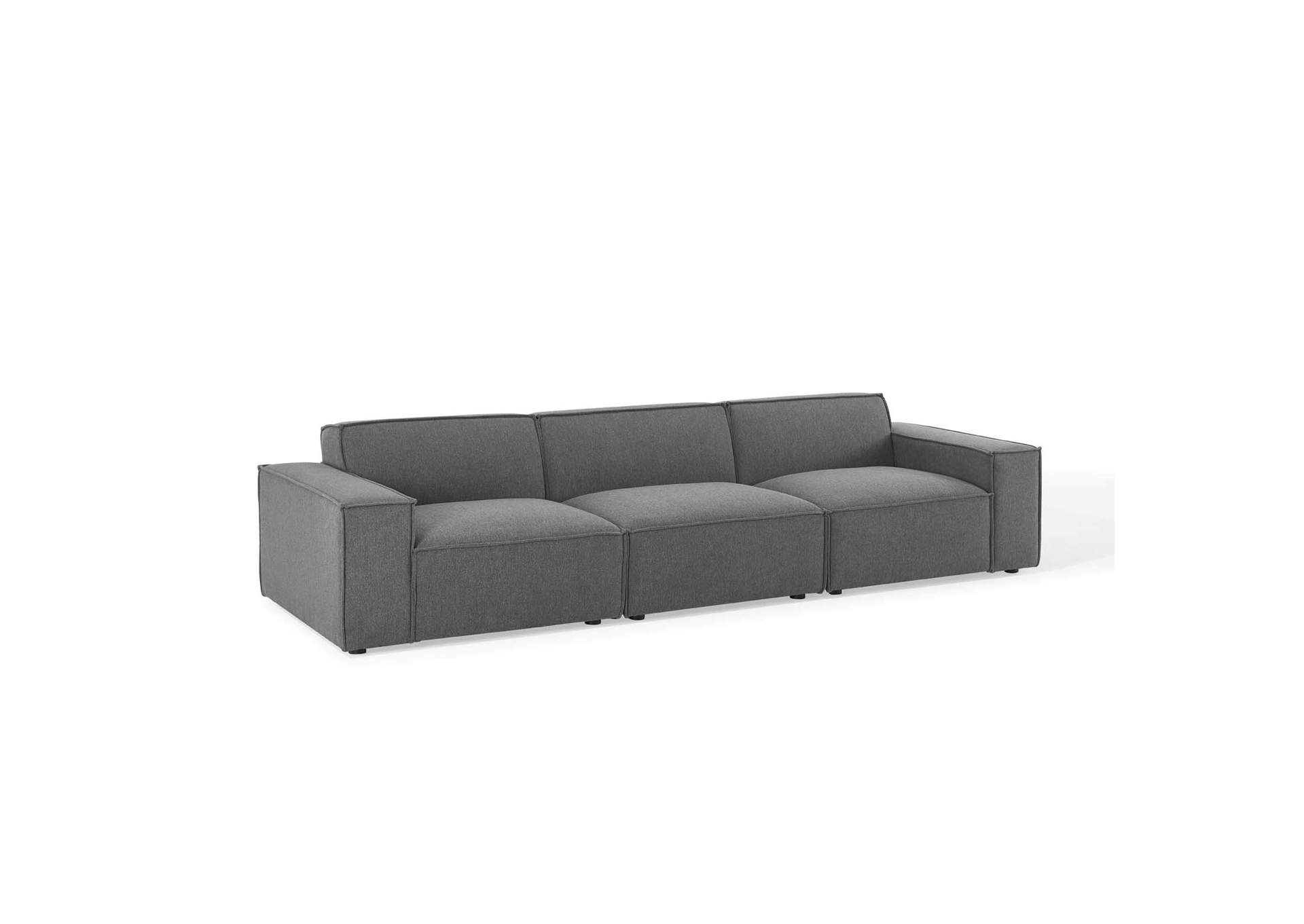 Charcoal Restore 3-Piece Sectional Sofa,Modway
