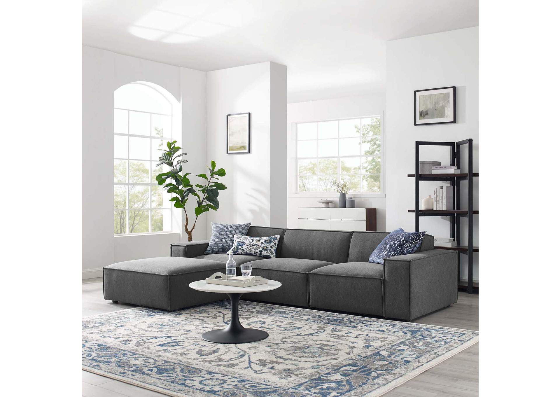 Charcoal Restore 4-Piece Sectional Sofa,Modway