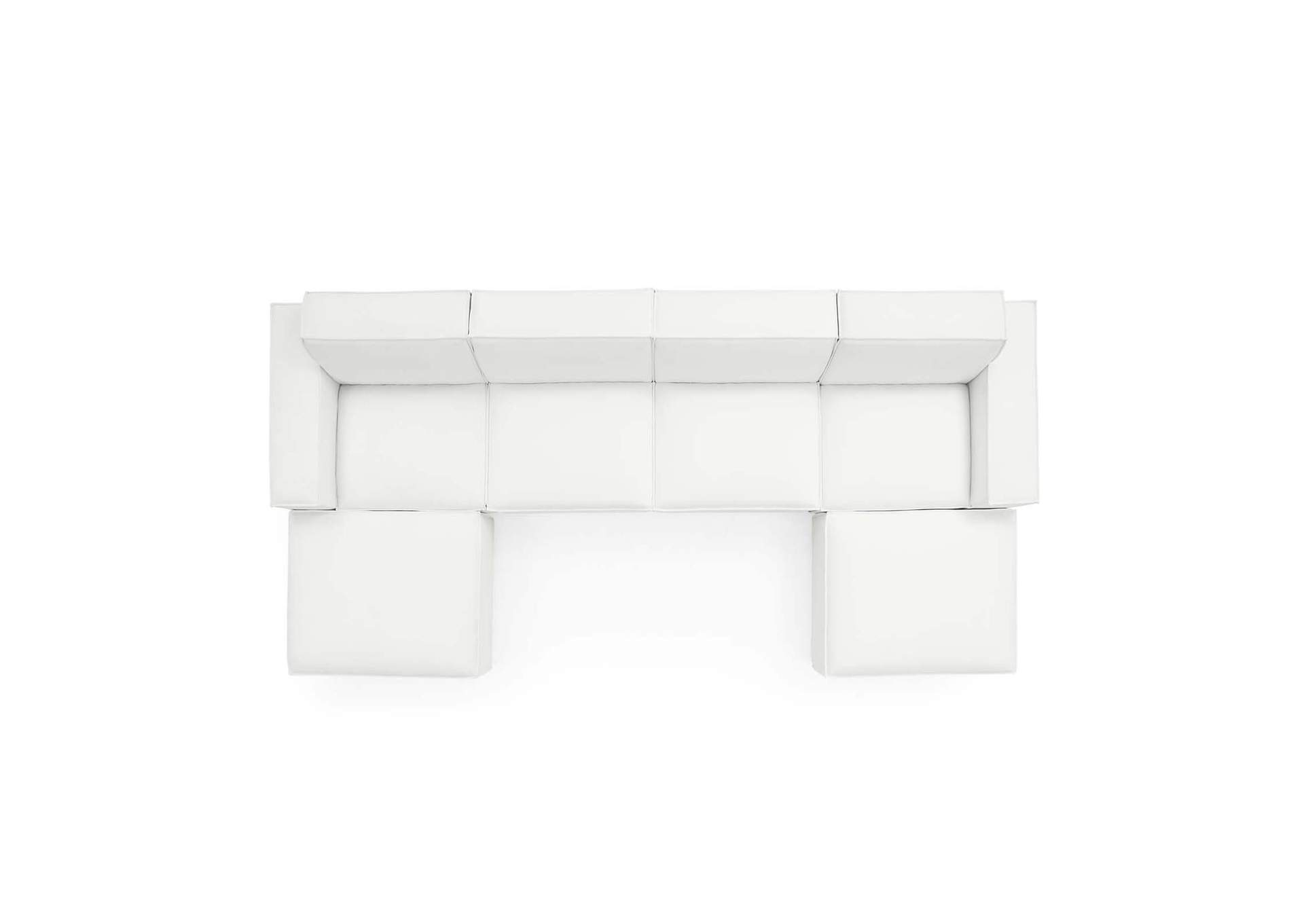 White Restore 6-Piece Sectional Sofa,Modway