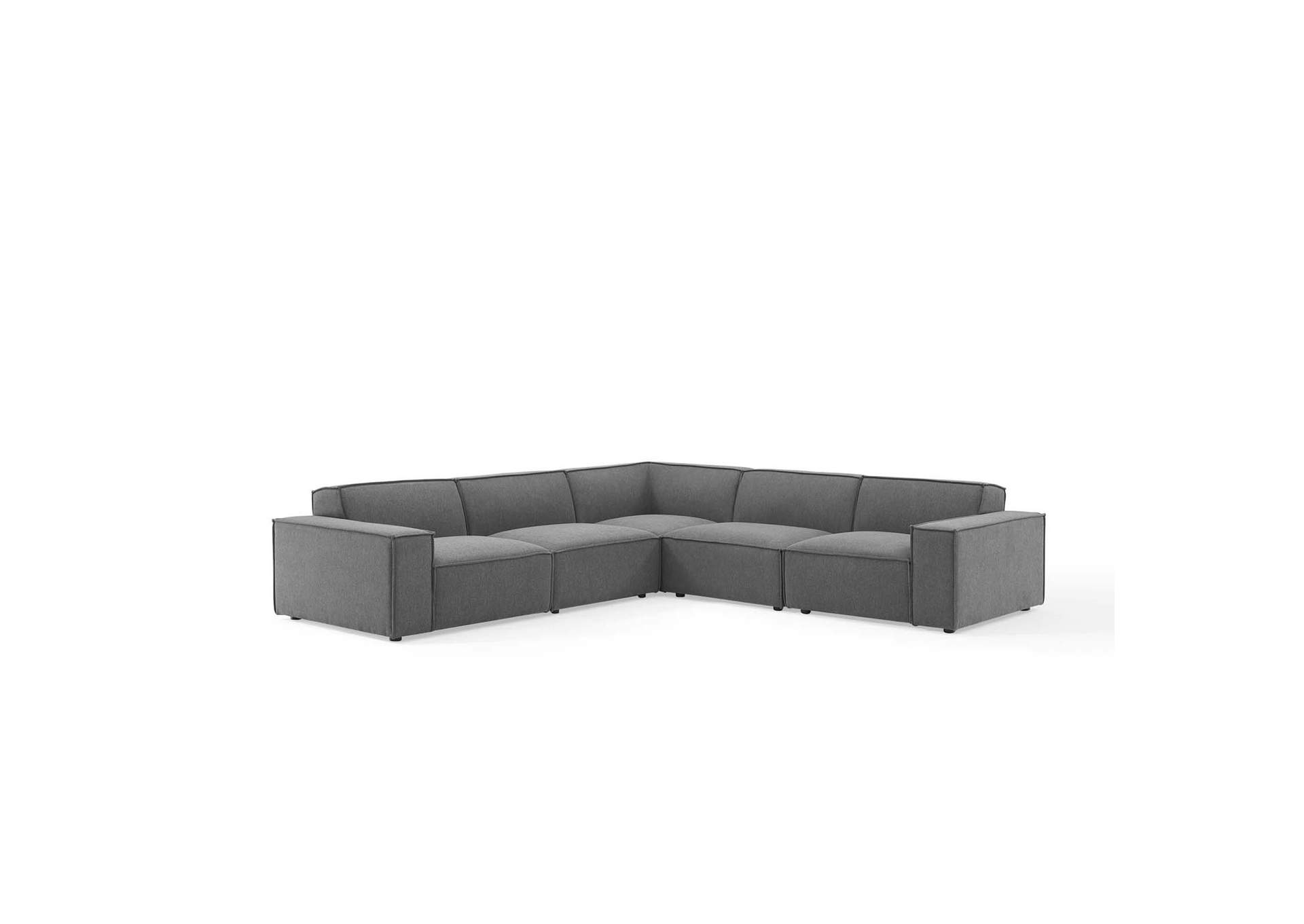 Charcoal Restore 5-Piece Sectional Sofa,Modway