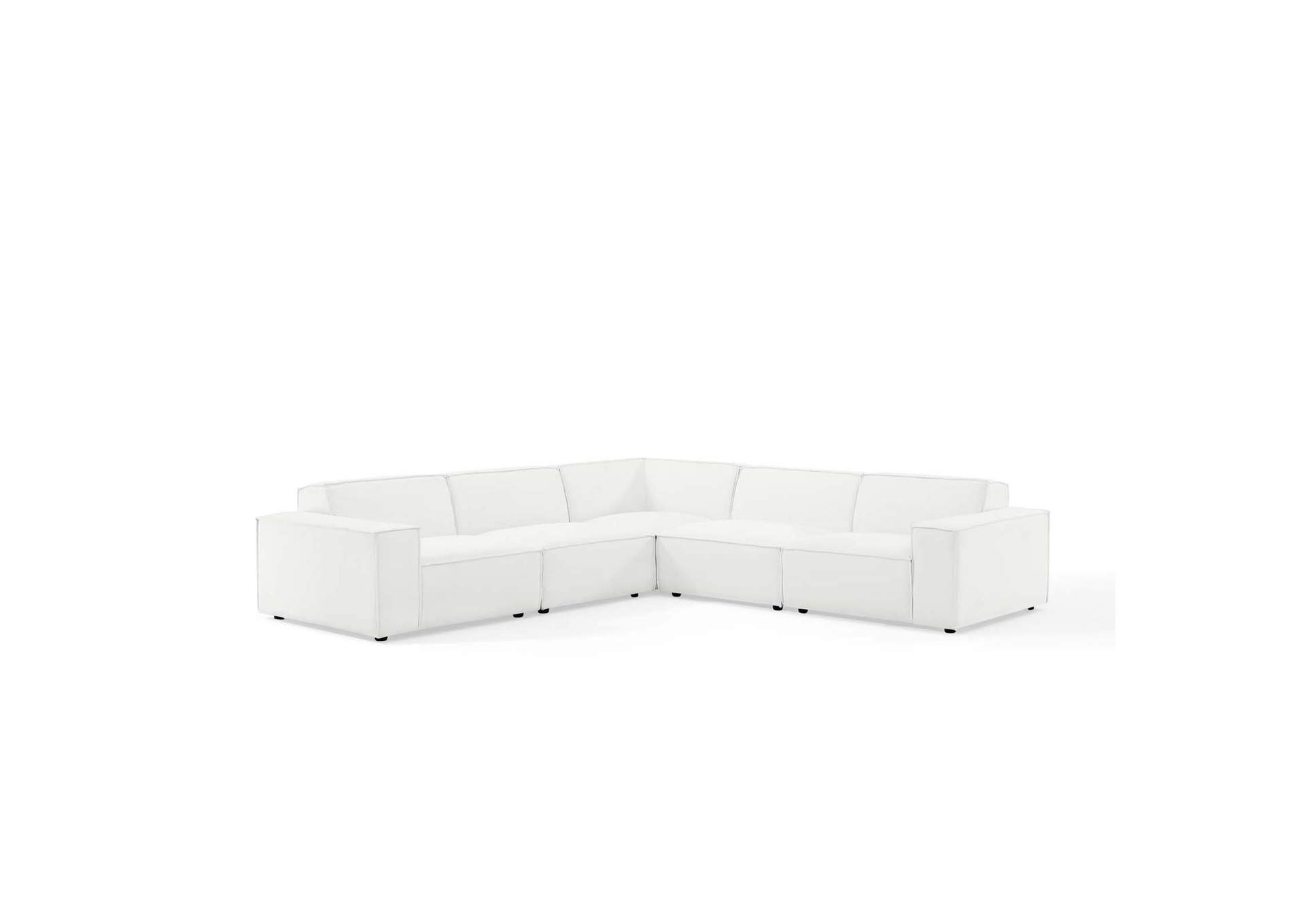 White Restore 5-Piece Sectional Sofa,Modway
