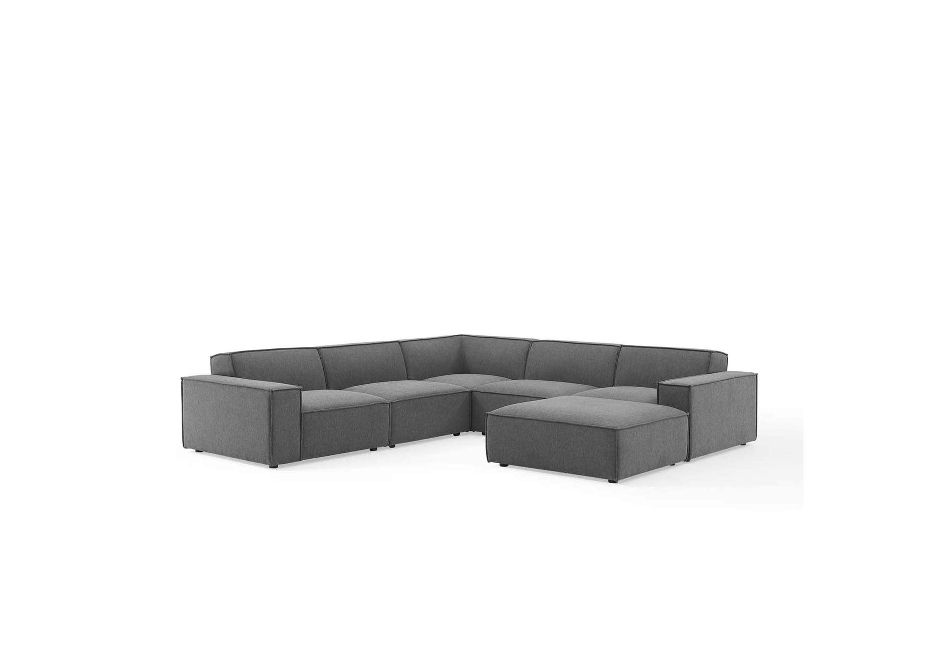 Charcoal Restore 6-Piece Sectional Sofa,Modway