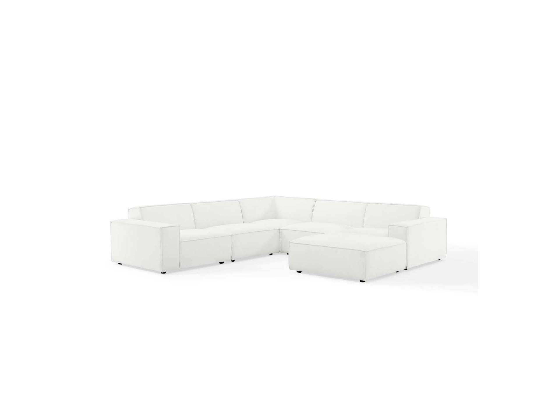 White Restore 6-Piece Sectional Sofa,Modway