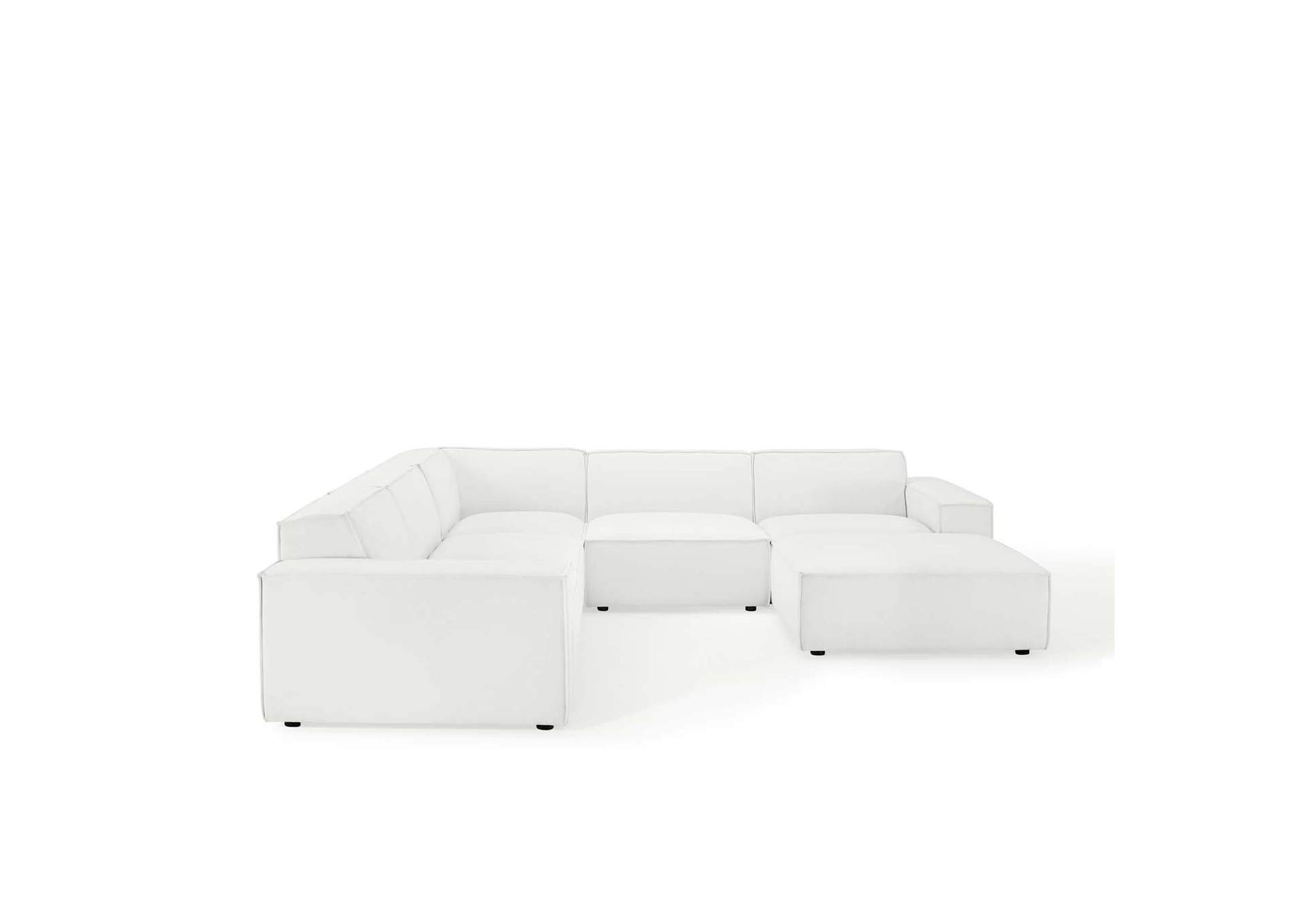 White Restore 6-Piece Sectional Sofa,Modway