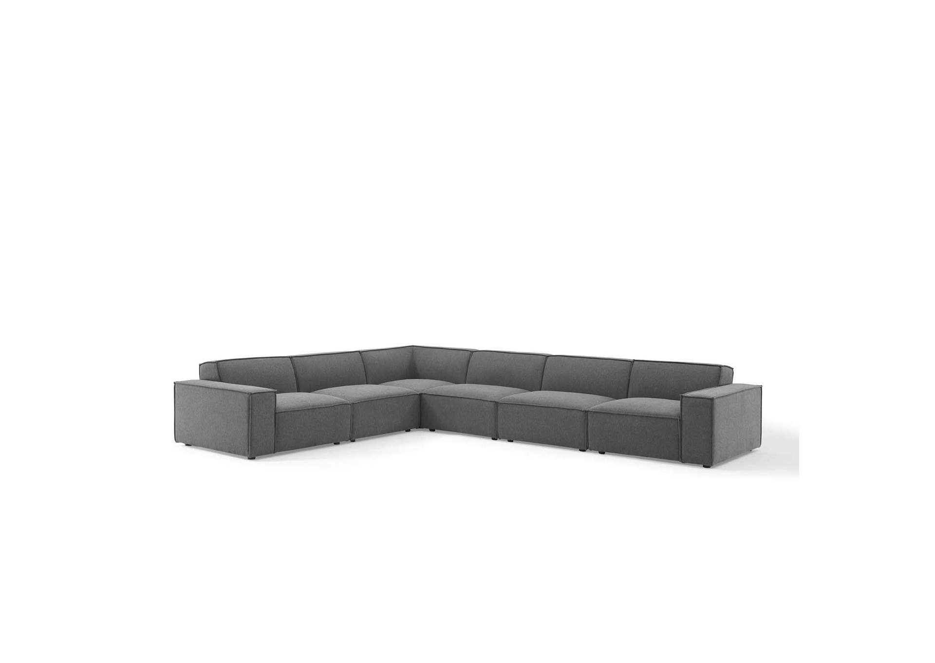 Charcoal Restore 6-Piece Sectional Sofa,Modway