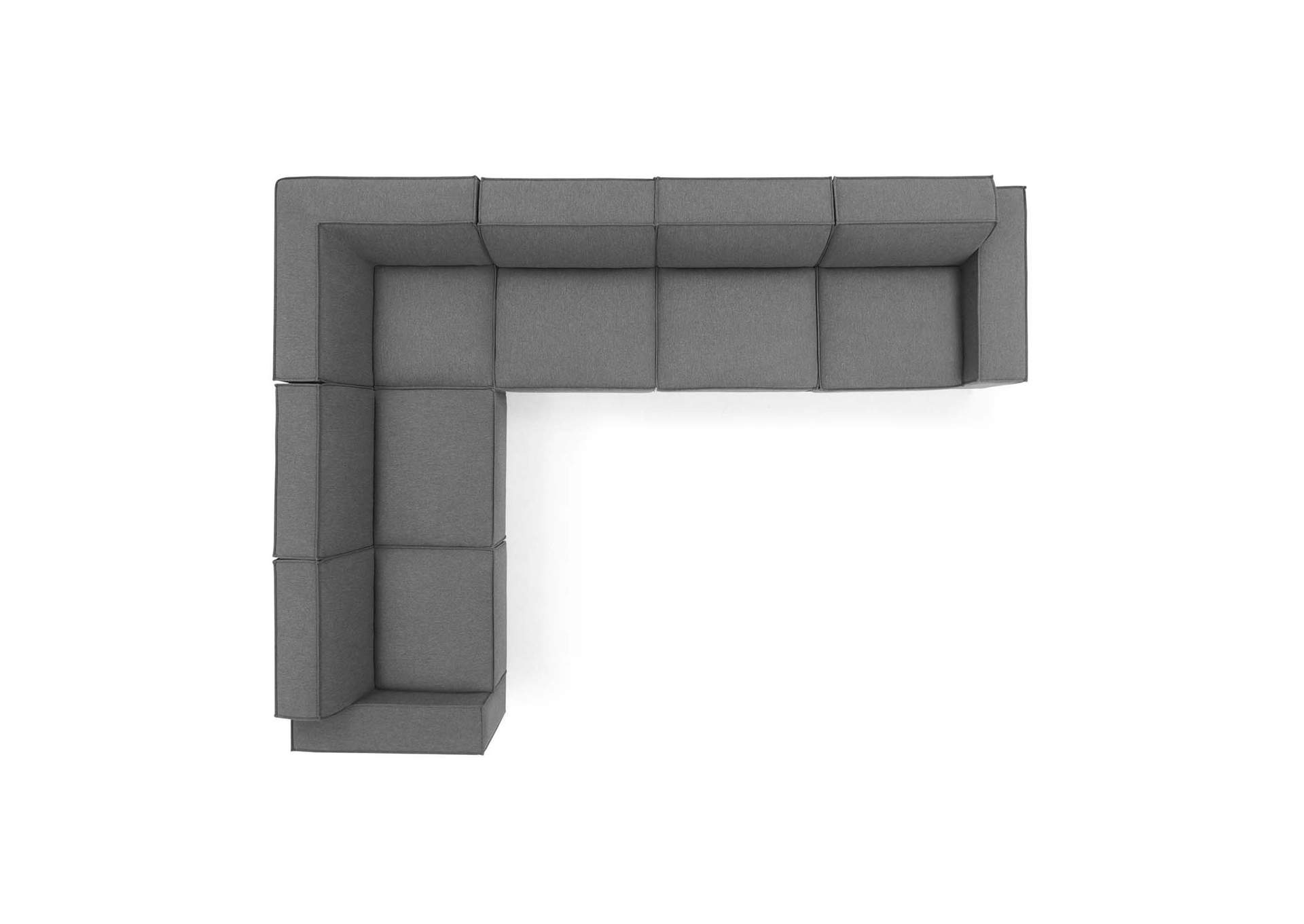 Charcoal Restore 6-Piece Sectional Sofa,Modway