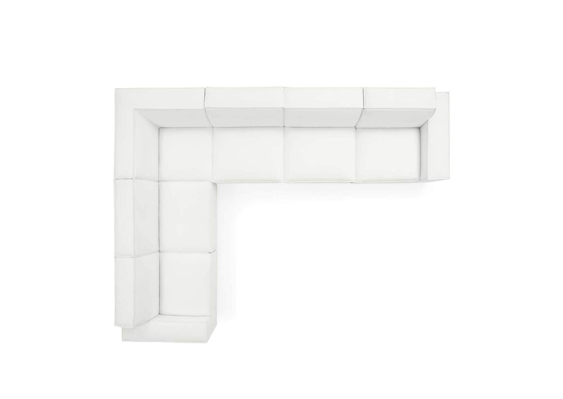 White Restore 6-Piece Sectional Sofa,Modway