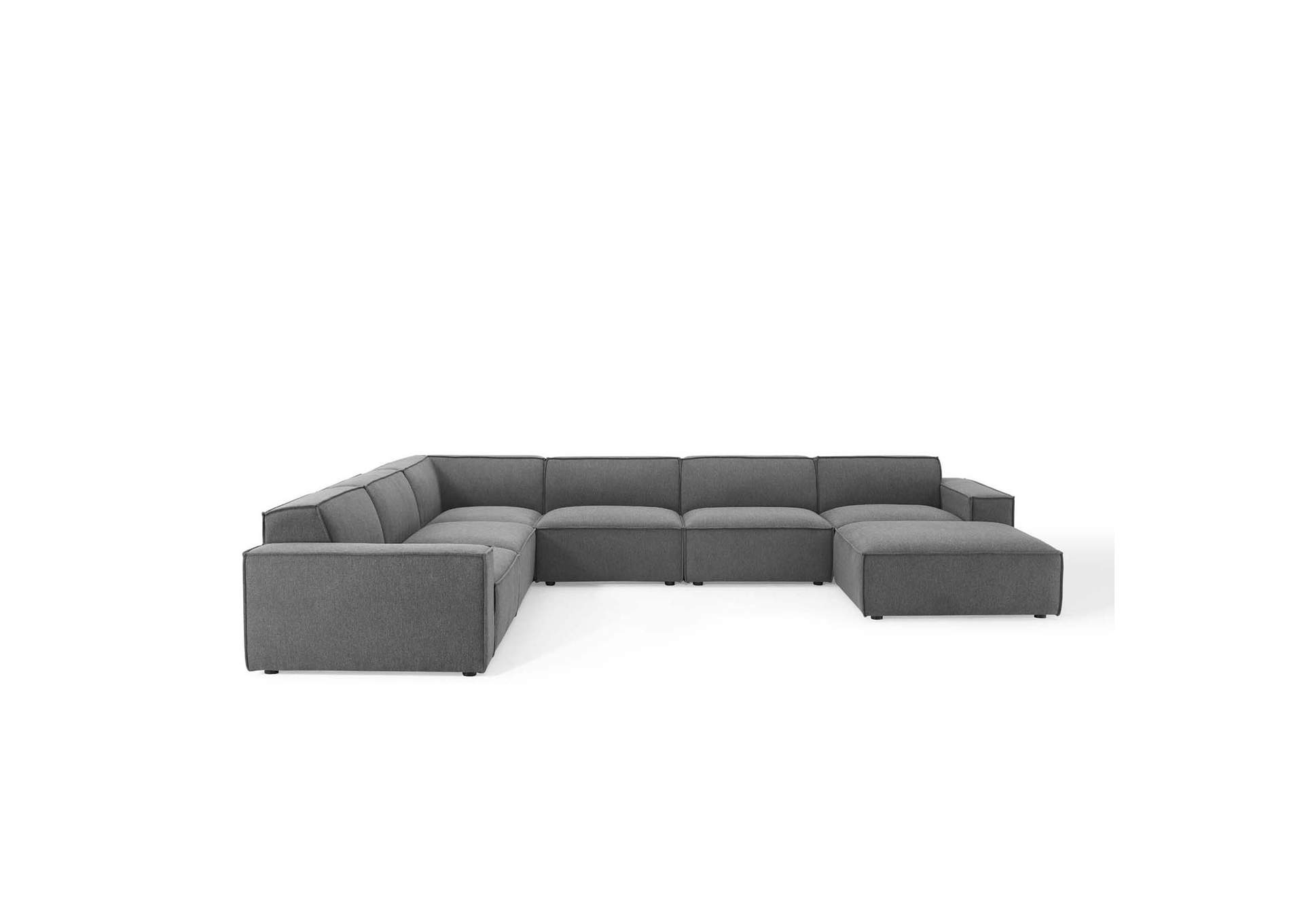 Charcoal Restore 7-Piece Sectional Sofa,Modway