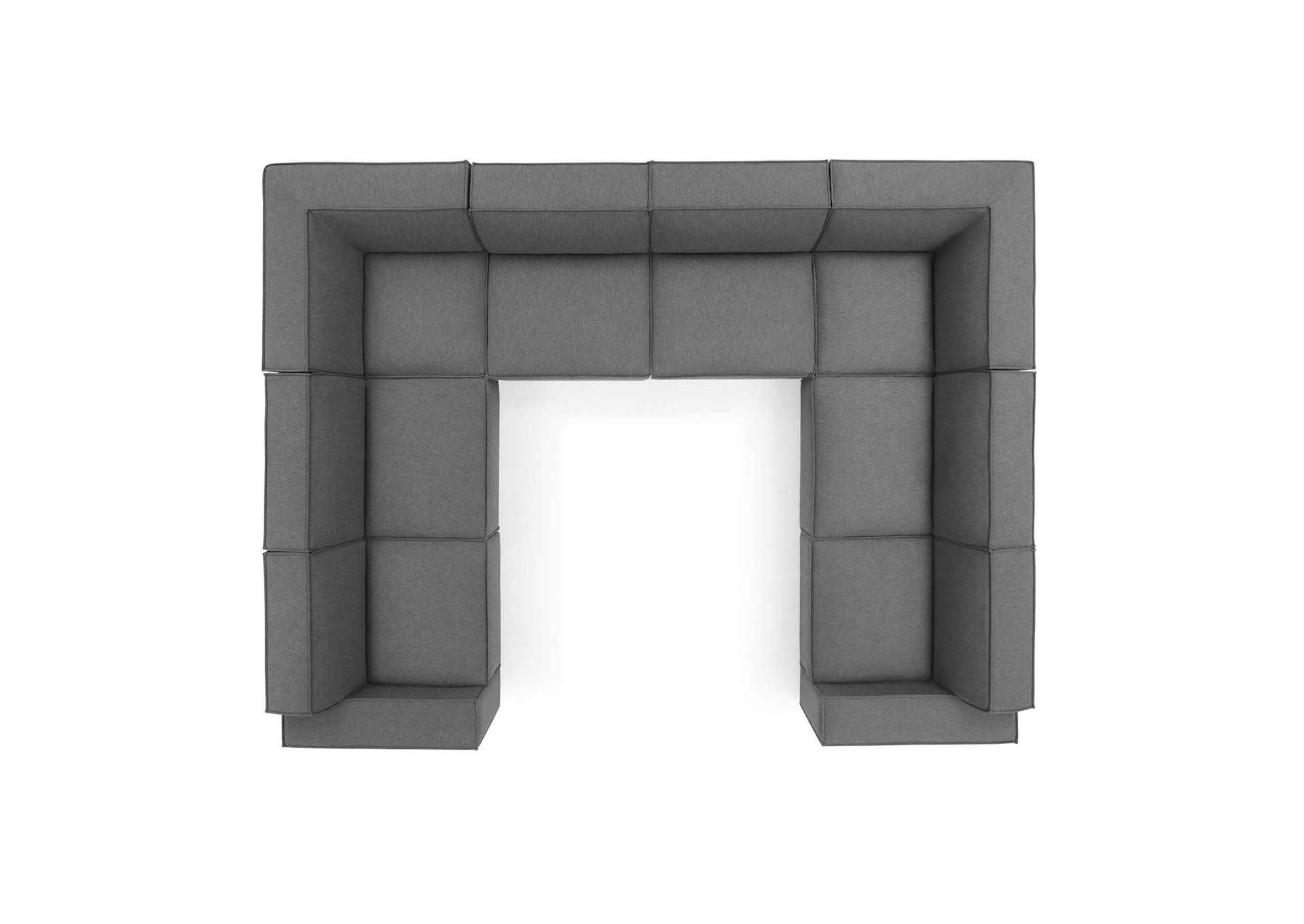 Charcoal Restore 8-Piece Sectional Sofa,Modway