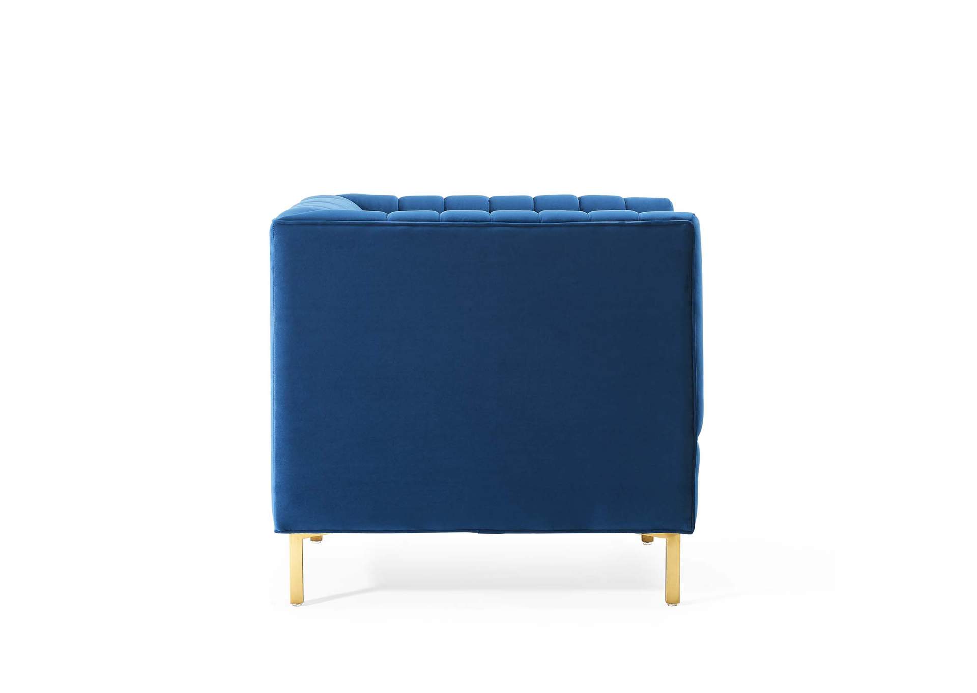 Navy Shift Channel Tufted Performance Velvet Arm Chair,Modway