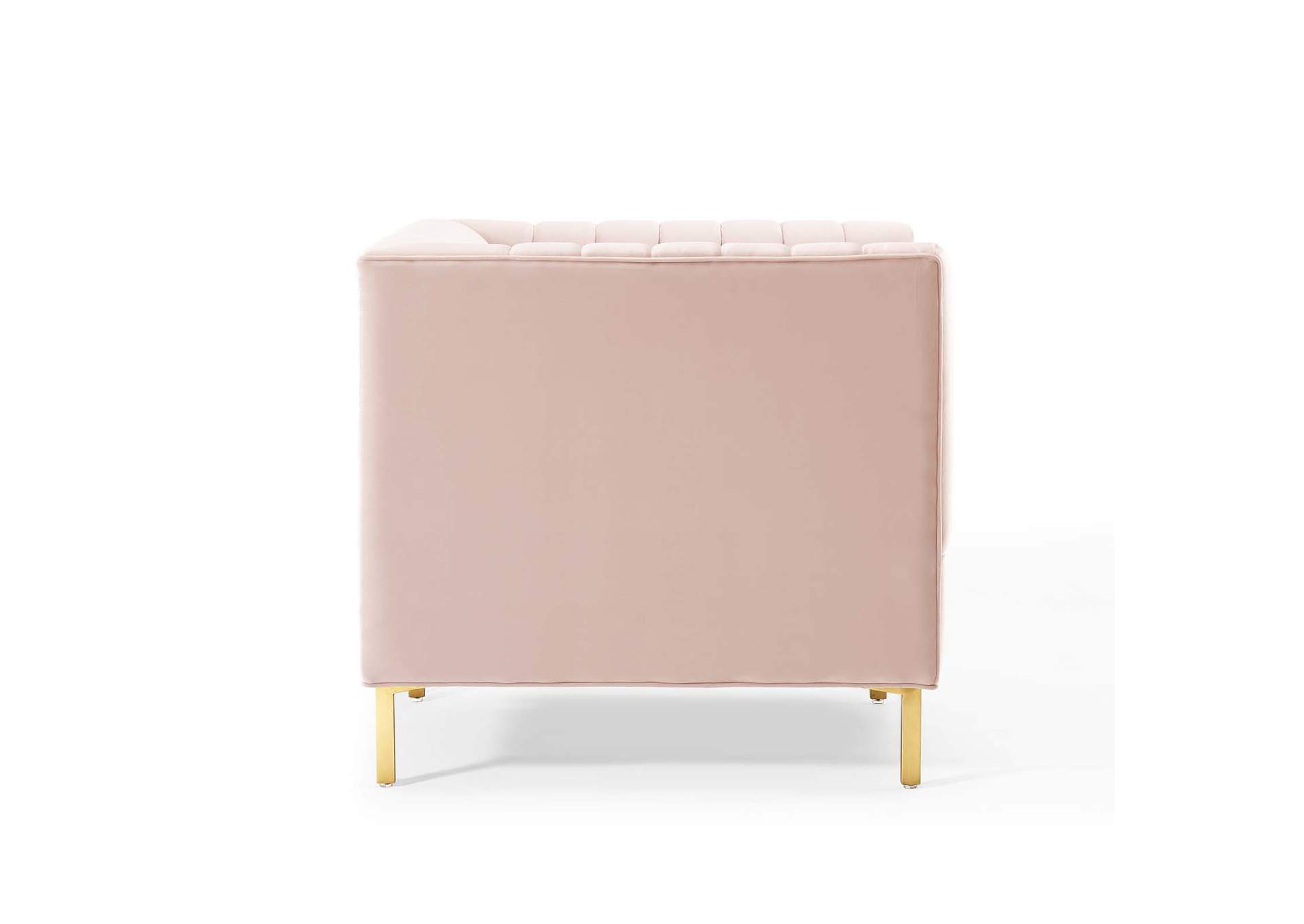 Pink Shift Channel Tufted Performance Velvet Arm Chair,Modway