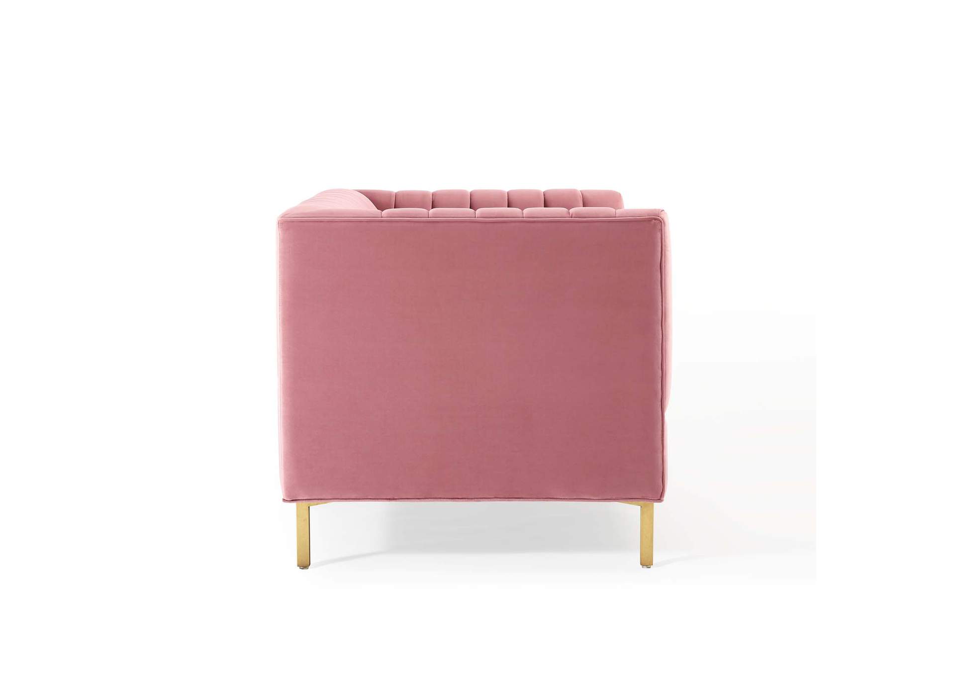 Dusty Rose Shift Channel Tufted Performance Velvet Loveseat,Modway