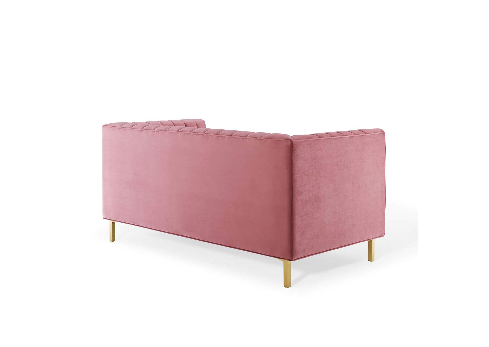 Dusty Rose Shift Channel Tufted Performance Velvet Loveseat,Modway