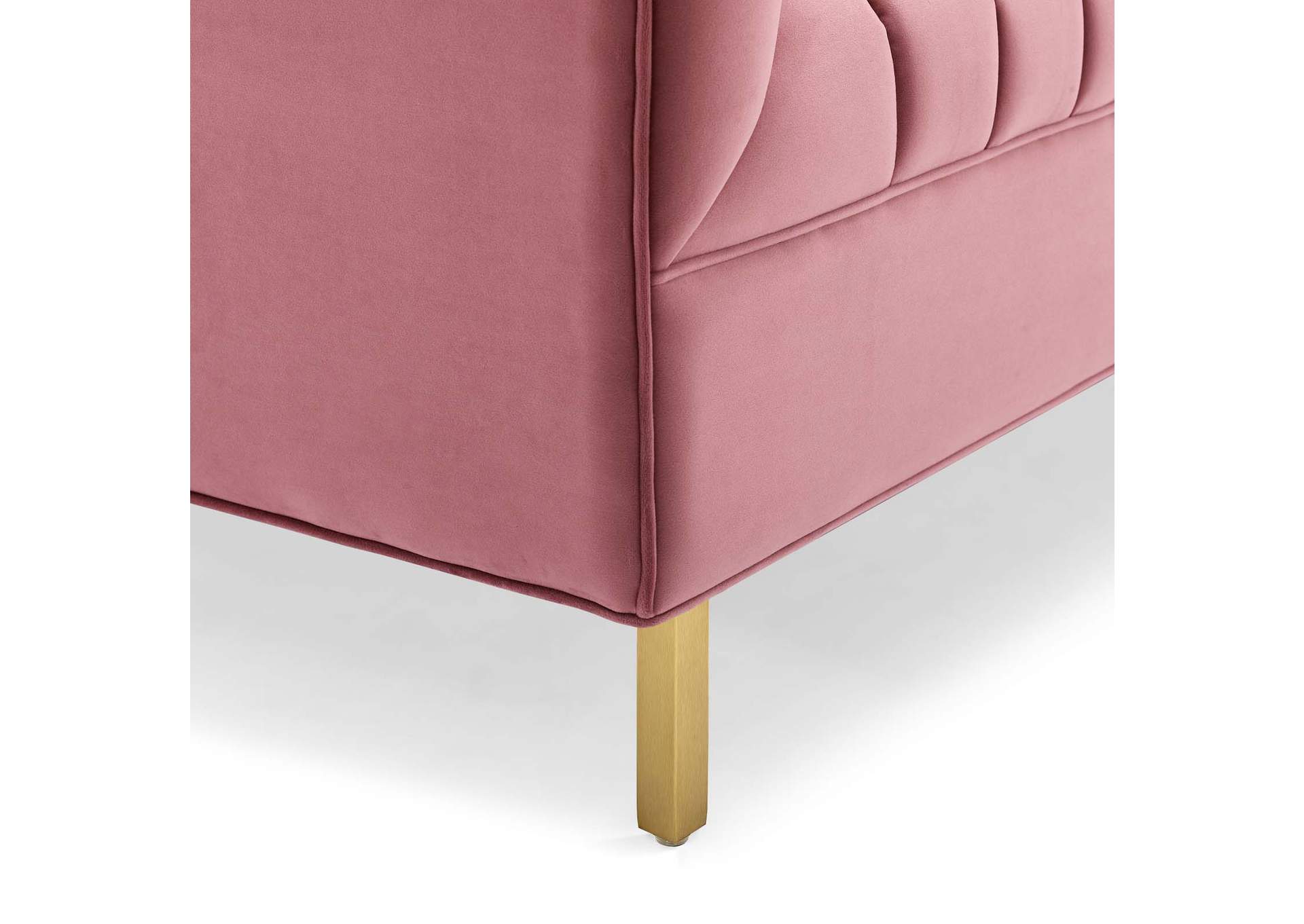 Dusty Rose Shift Channel Tufted Performance Velvet Loveseat,Modway