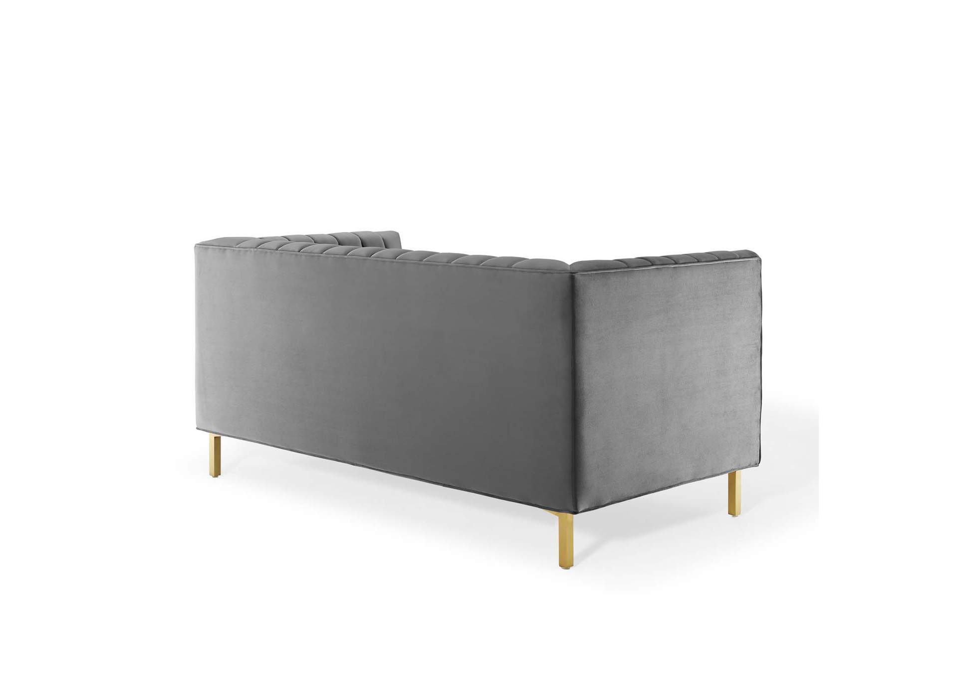 Gray Shift Channel Tufted Performance Velvet Loveseat,Modway