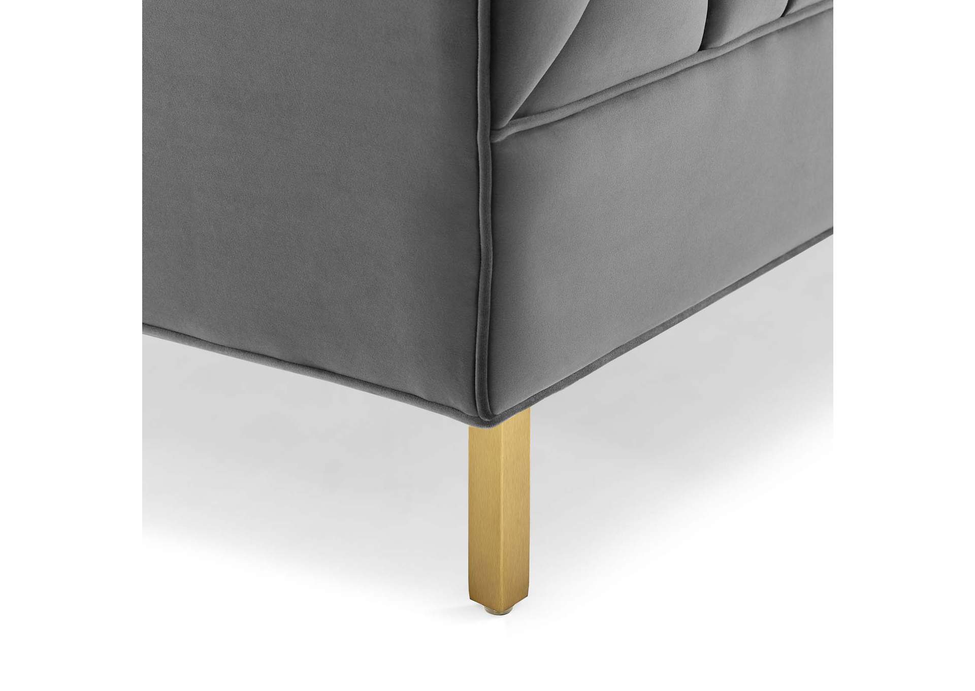 Gray Shift Channel Tufted Performance Velvet Loveseat,Modway