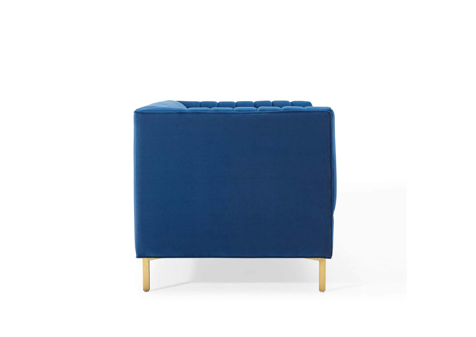 Navy Shift Channel Tufted Performance Velvet Loveseat,Modway