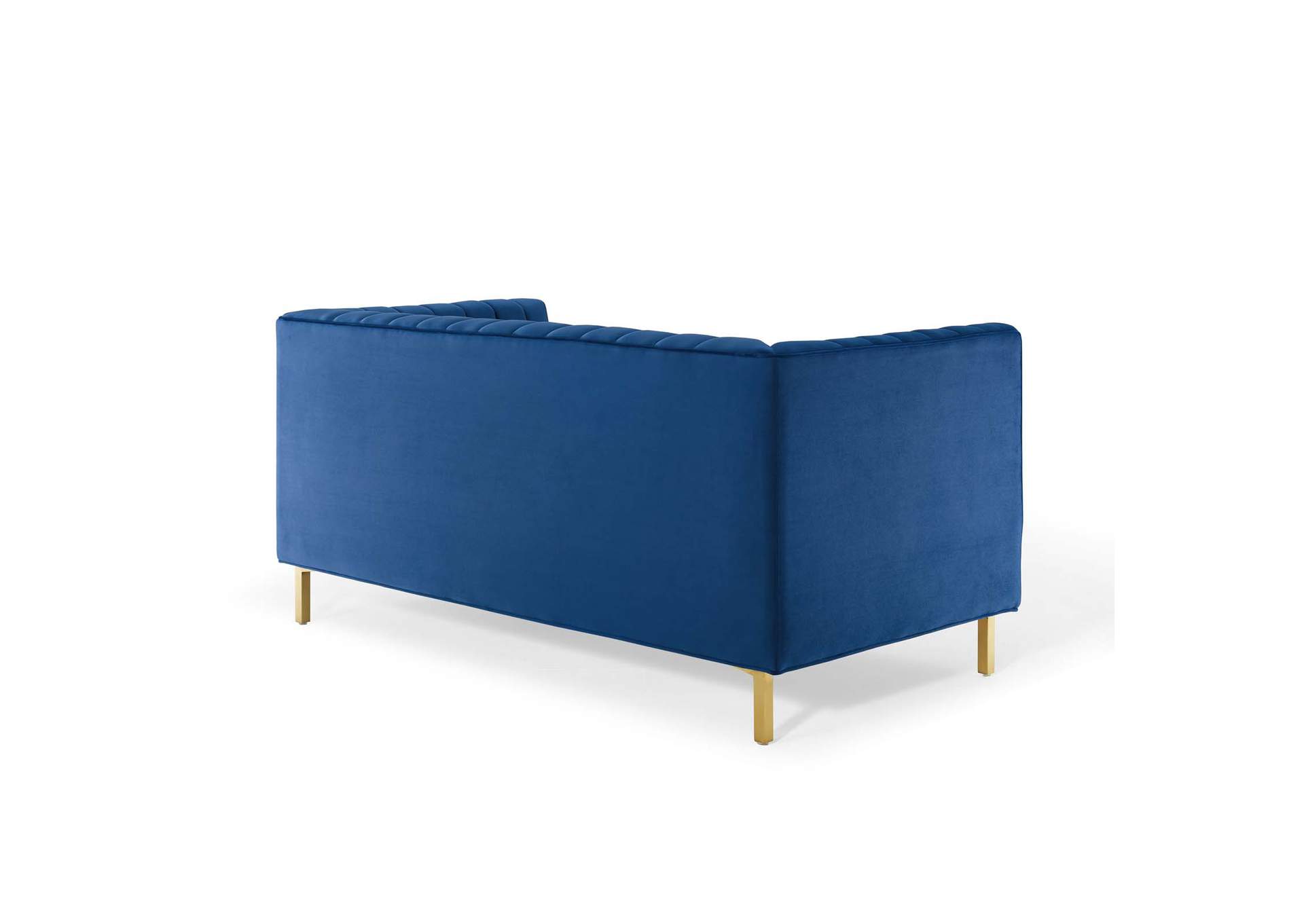 Navy Shift Channel Tufted Performance Velvet Loveseat,Modway