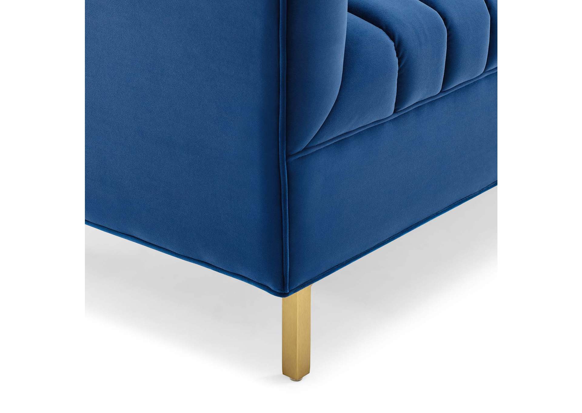 Navy Shift Channel Tufted Performance Velvet Loveseat,Modway