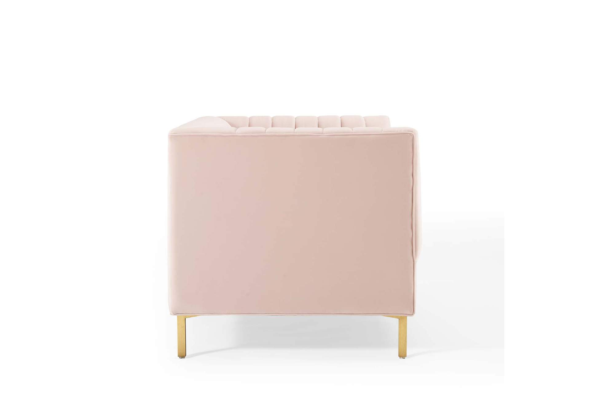 Pink Shift Channel Tufted Performance Velvet Loveseat,Modway