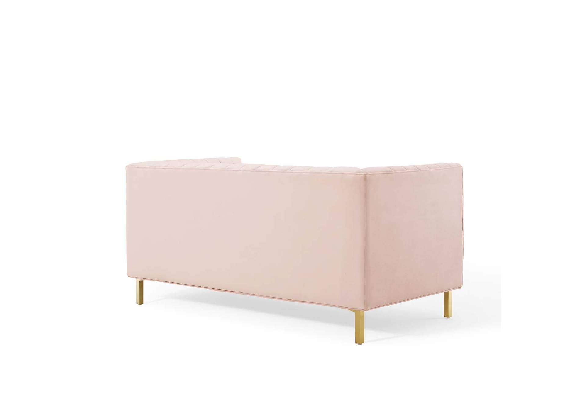 Pink Shift Channel Tufted Performance Velvet Loveseat,Modway