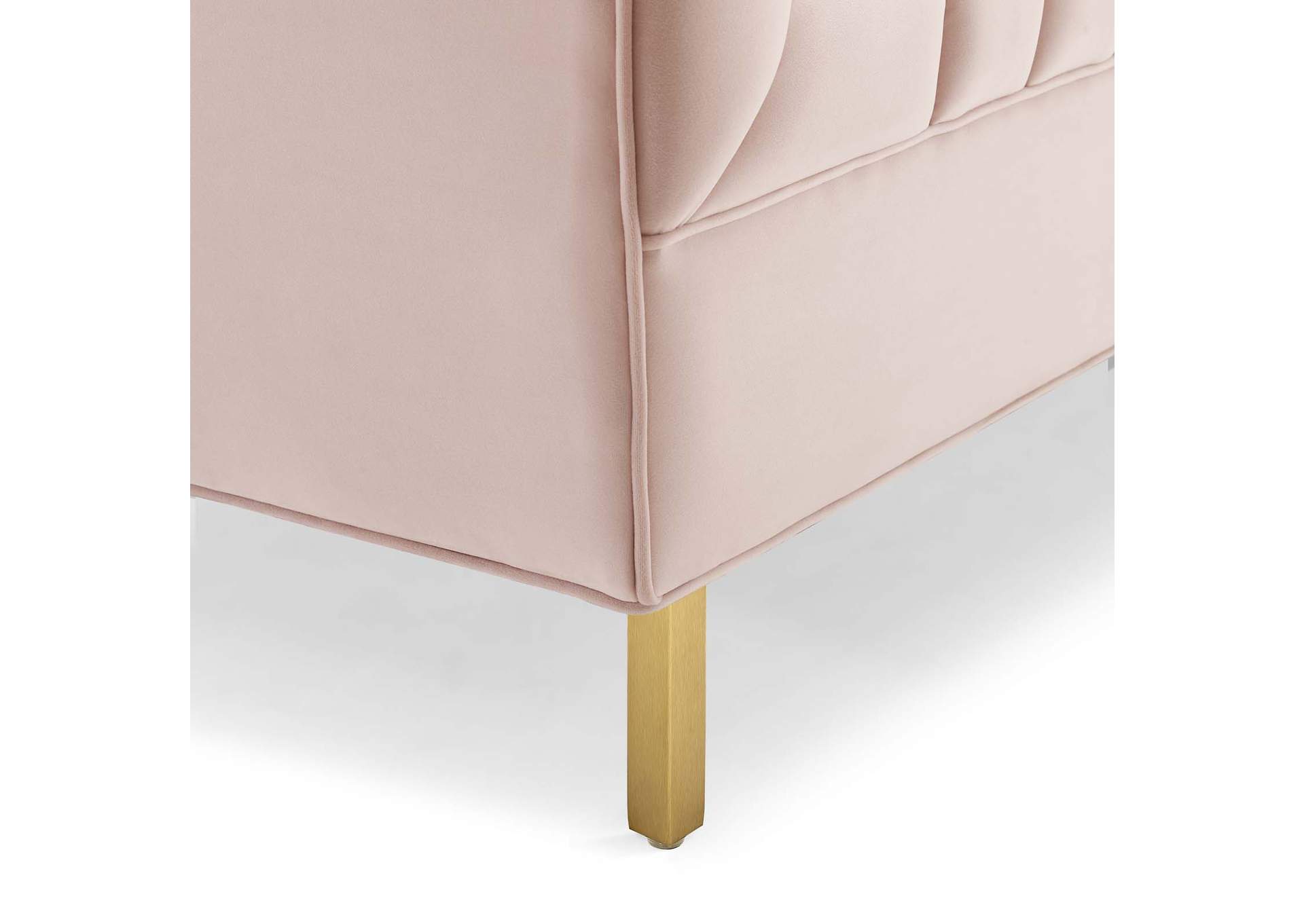 Pink Shift Channel Tufted Performance Velvet Loveseat,Modway