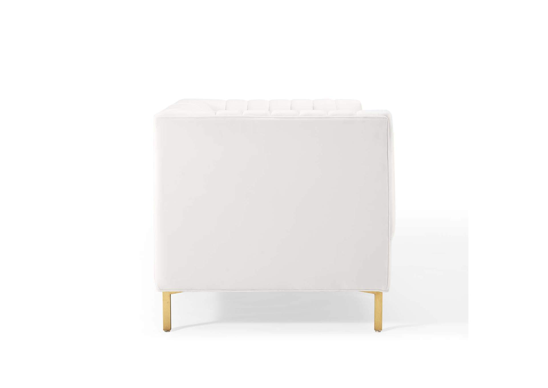 Shift White Channel Tufted Performance Velvet Loveseat,Modway