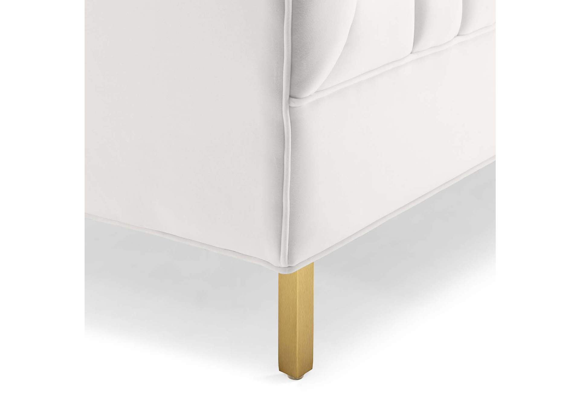 Shift White Channel Tufted Performance Velvet Loveseat,Modway