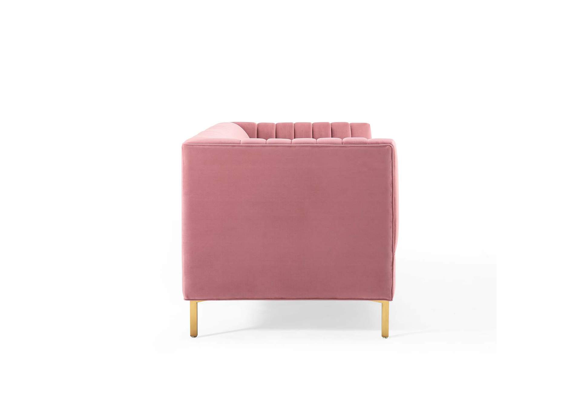 Dusty Rose Shift Channel Tufted Performance Velvet Sofa,Modway