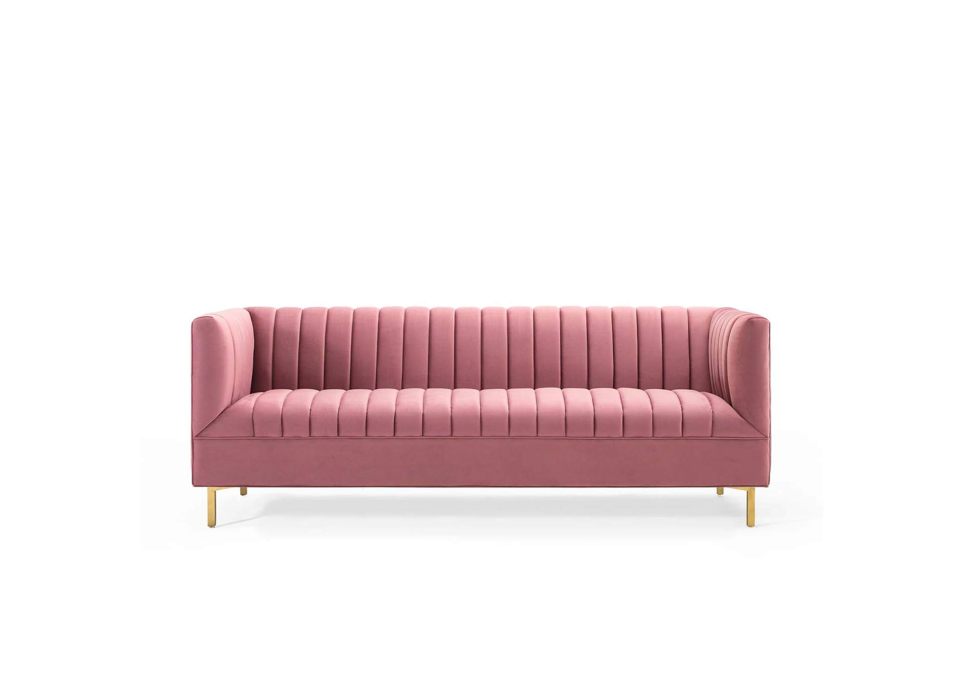 Dusty Rose Shift Channel Tufted Performance Velvet Sofa,Modway
