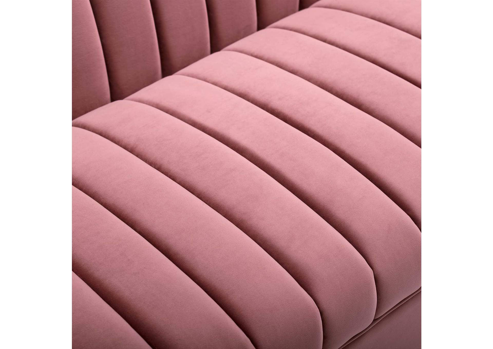 Dusty Rose Shift Channel Tufted Performance Velvet Sofa,Modway