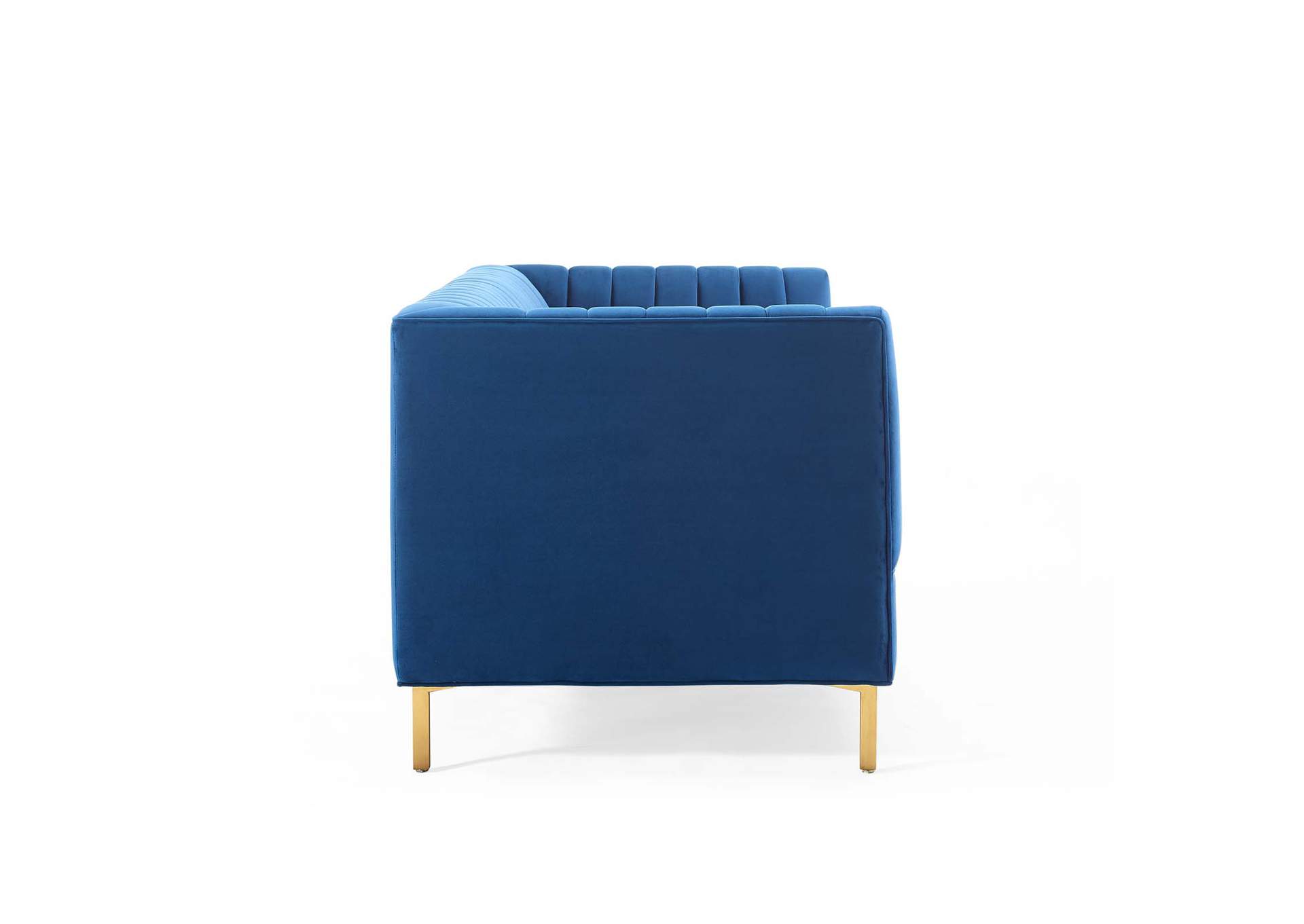 Navy Shift Channel Tufted Performance Velvet Sofa,Modway