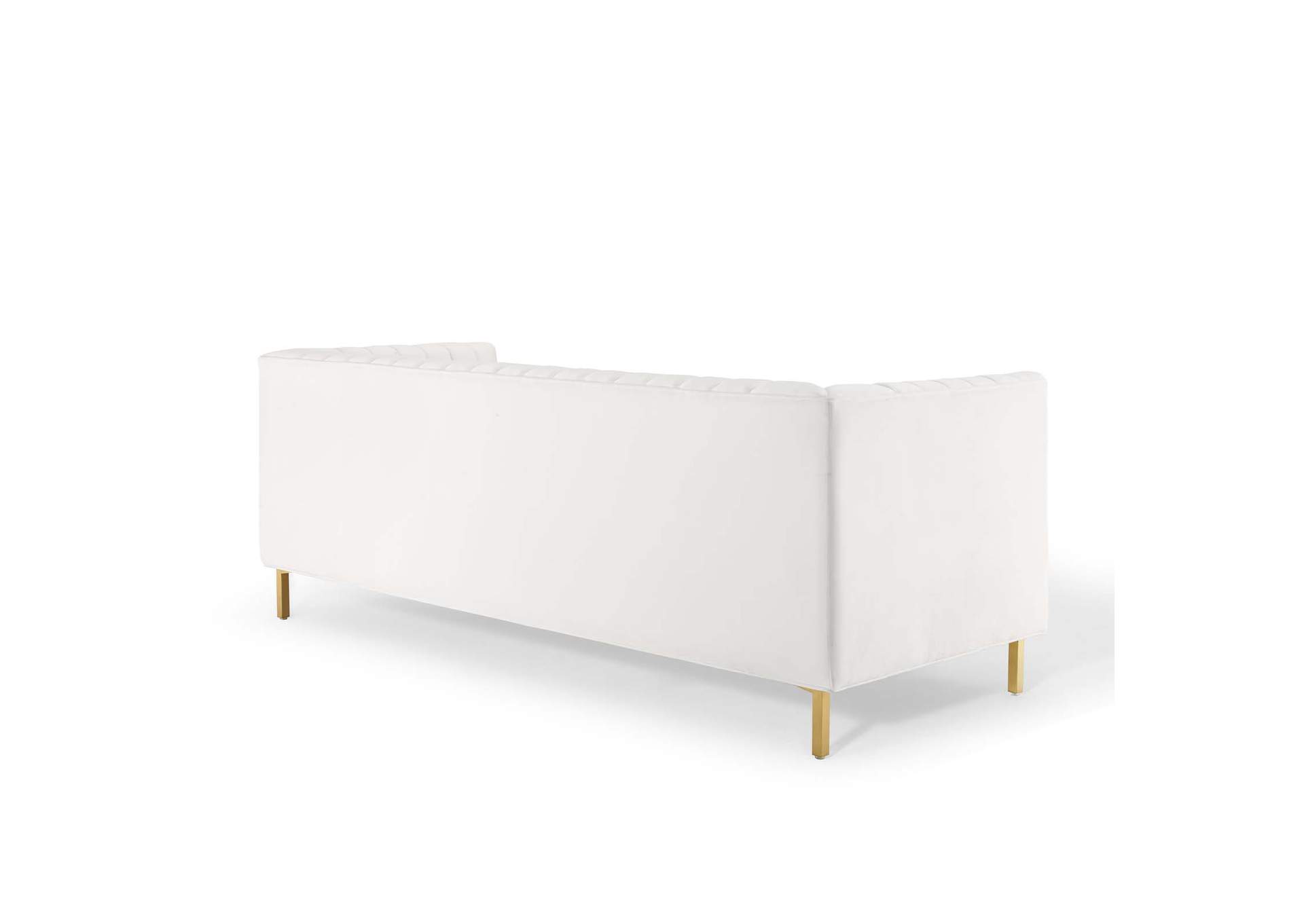 White Shift Channel Tufted Performance Velvet Sofa,Modway