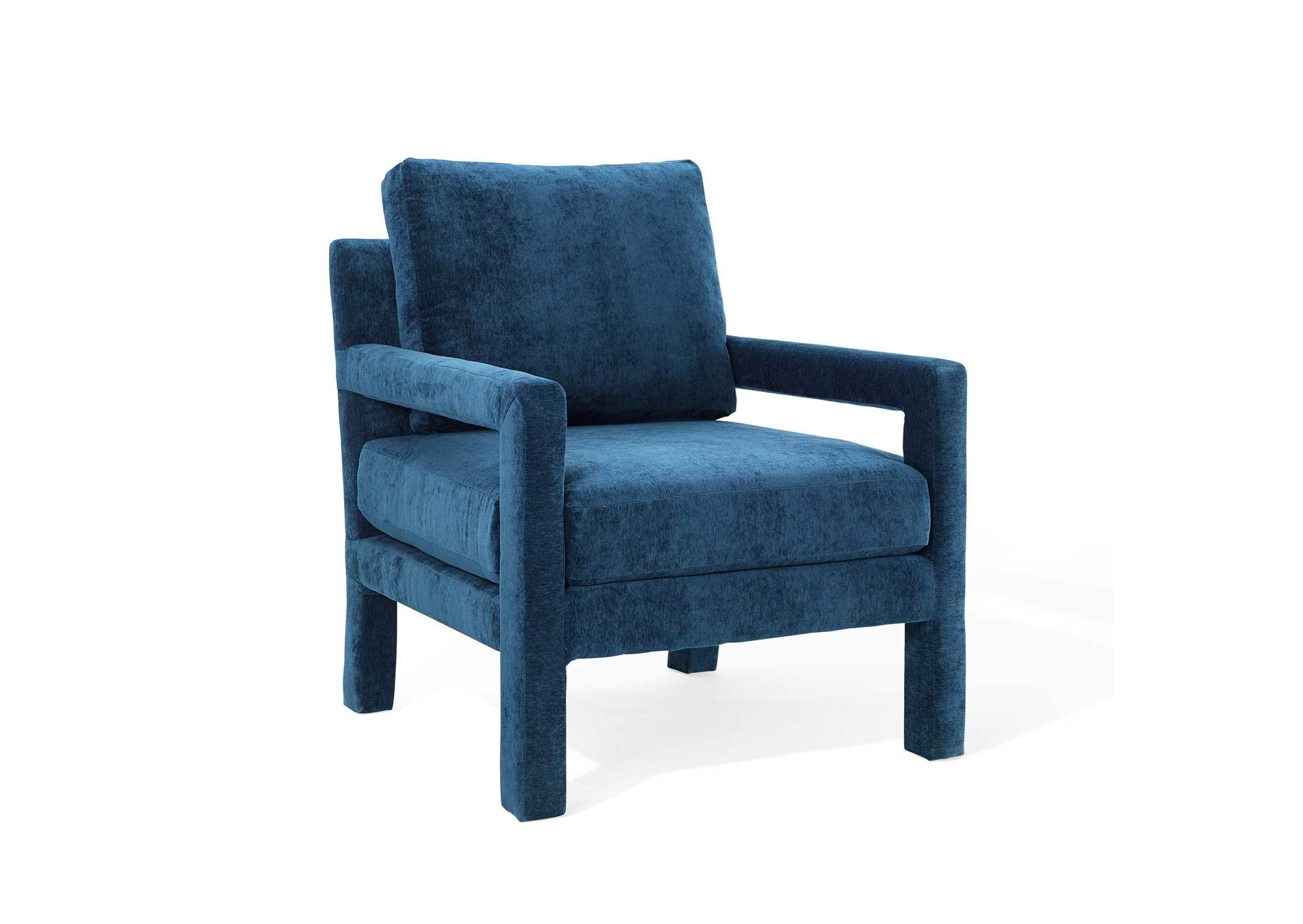 Navy Rehearse Crushed Performance Velvet Arm Chair,Modway