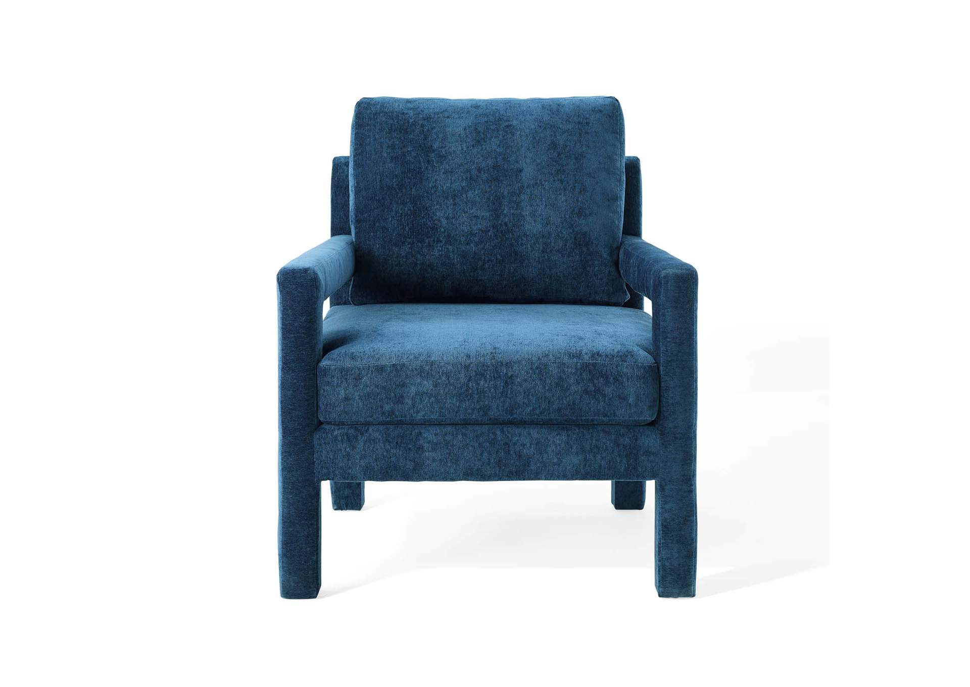 Navy Rehearse Crushed Performance Velvet Arm Chair,Modway