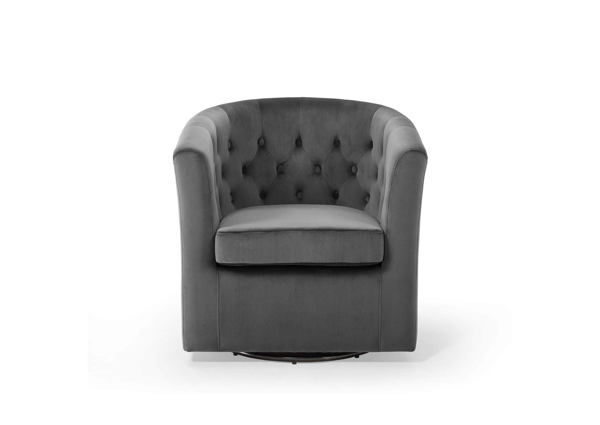 Charcoal Prospect Tufted Performance Velvet Swivel Arm Chair,Modway