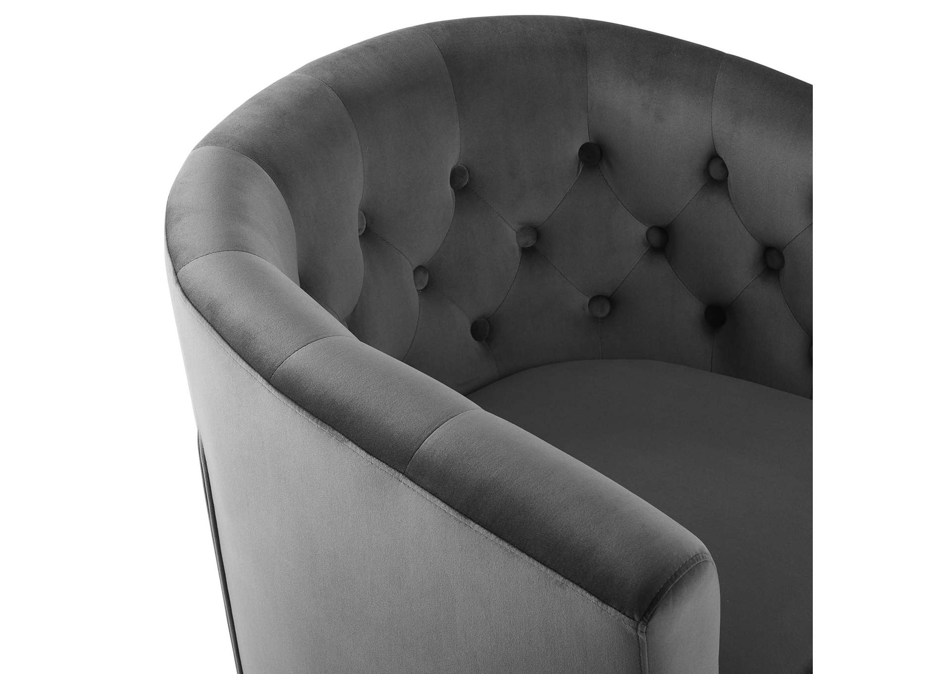 Charcoal Prospect Tufted Performance Velvet Swivel Arm Chair,Modway