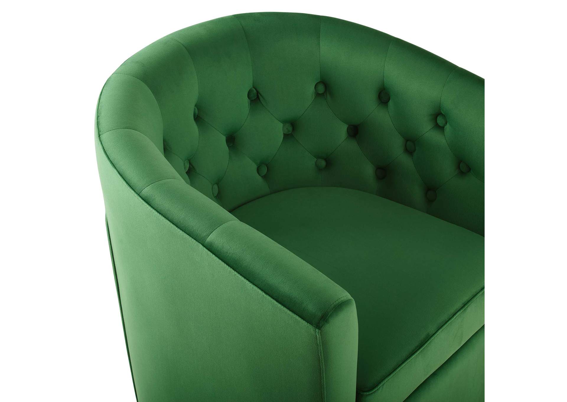 Emerald Prospect Tufted Performance Velvet Swivel Arm Chair,Modway