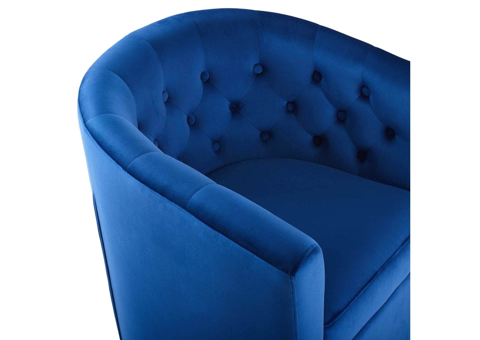 Navy Prospect Tufted Performance Velvet Swivel Arm Chair,Modway