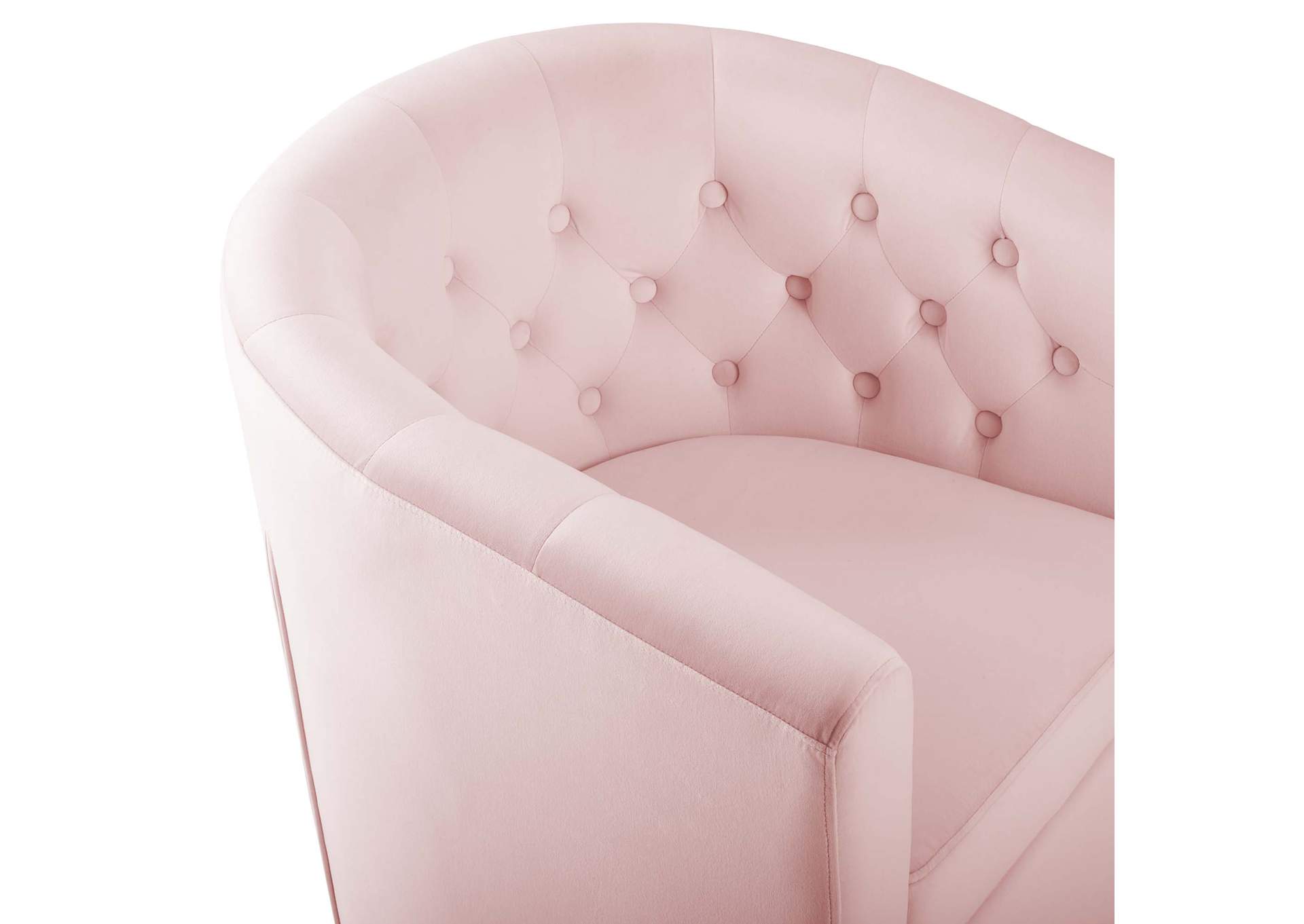 Pink Prospect Tufted Performance Velvet Swivel Arm Chair,Modway