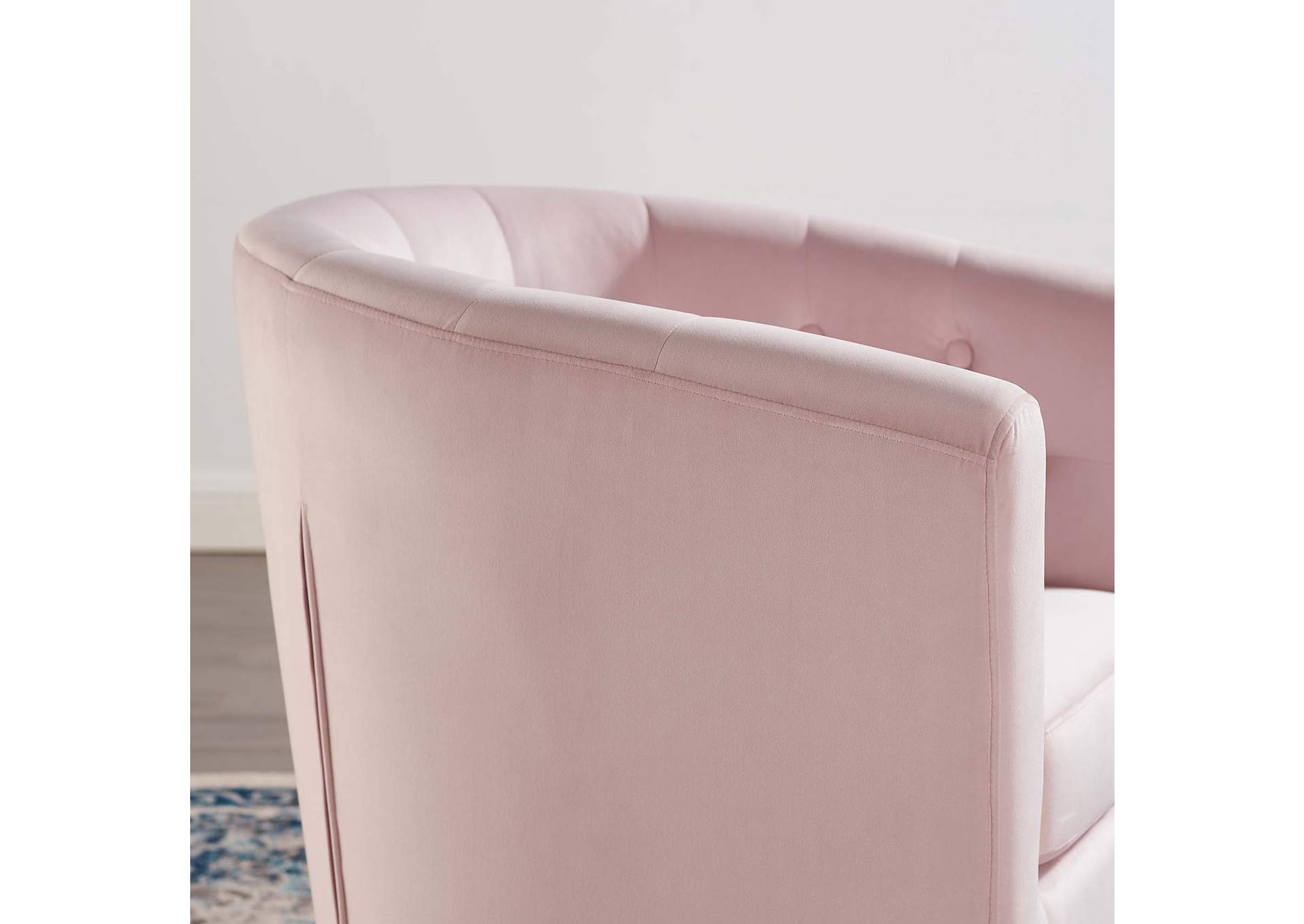 Pink Prospect Tufted Performance Velvet Swivel Arm Chair,Modway