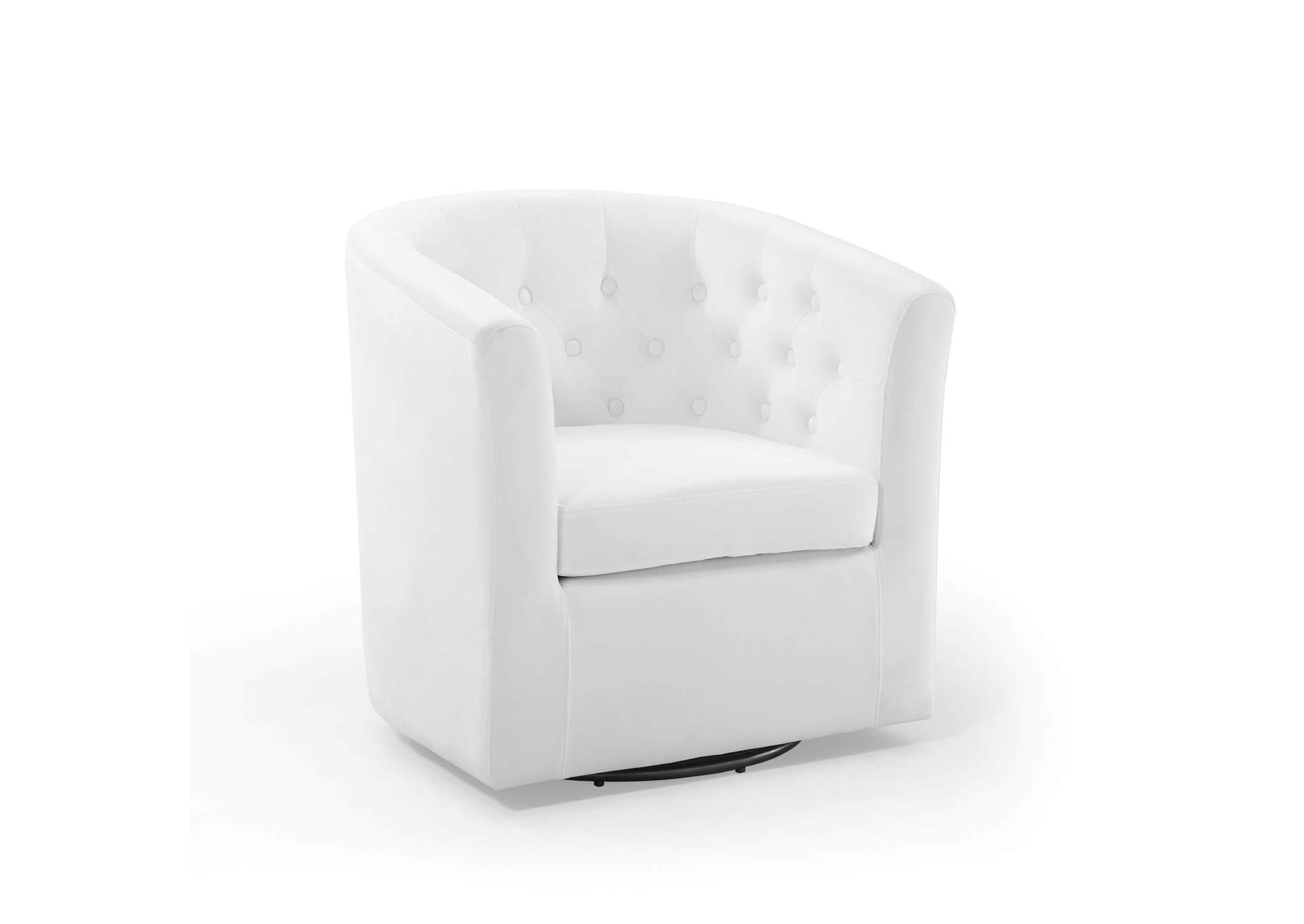 White Prospect Tufted Performance Velvet Swivel Arm Chair,Modway