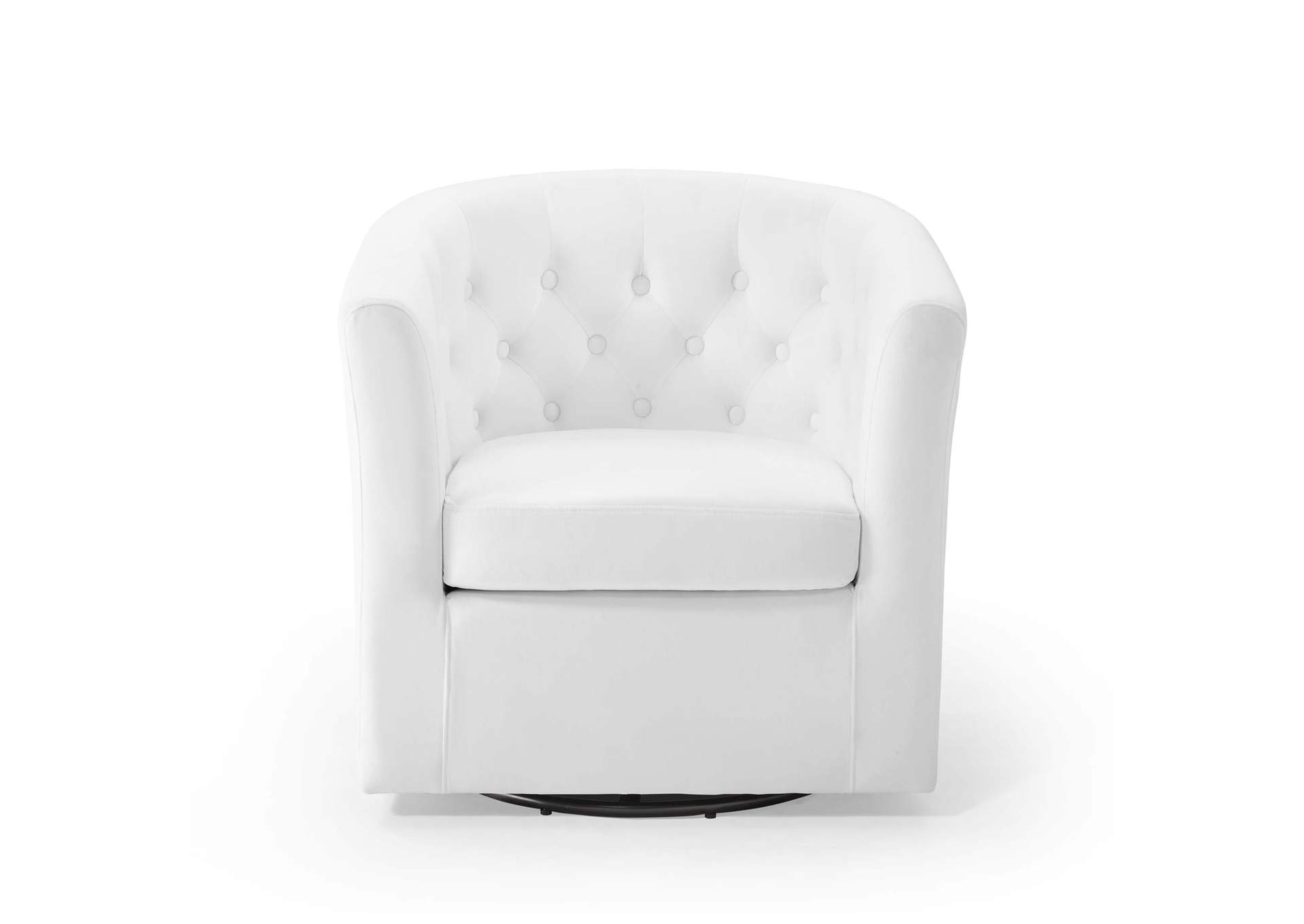 White Prospect Tufted Performance Velvet Swivel Arm Chair,Modway