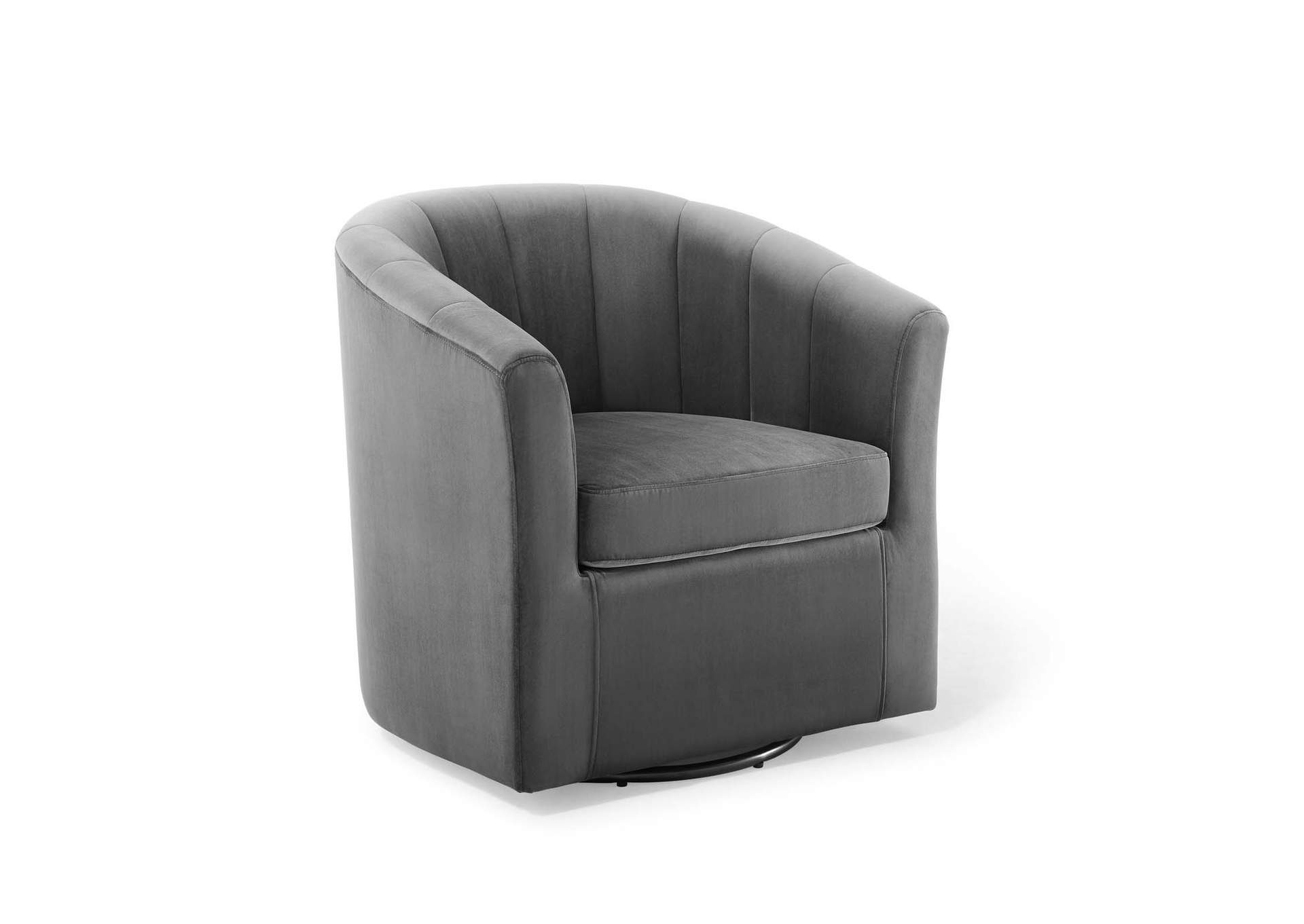 Charcoal Prospect Performance Velvet Swivel Arm Chair,Modway